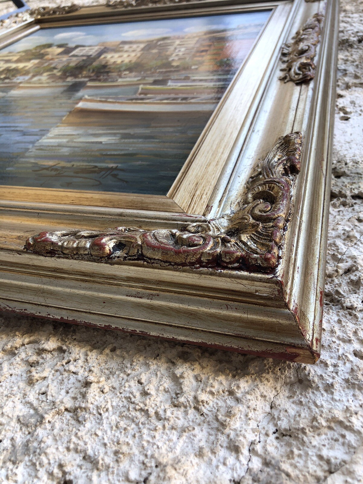 Quadro vintage -Marina Napoli-dipinto a olio