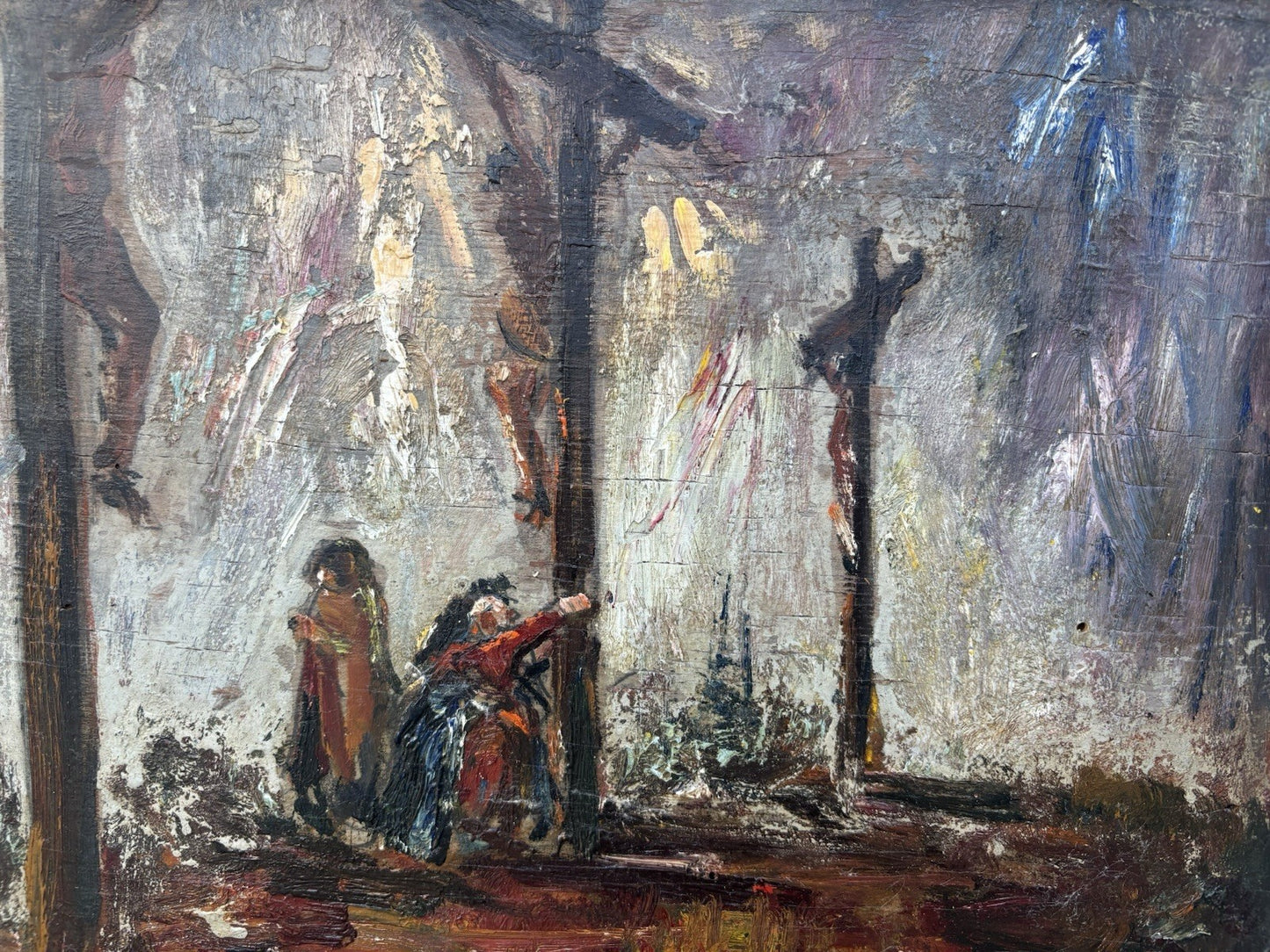 Quadro -Golgota- Guido Casciaro dipinto a olio su tavola