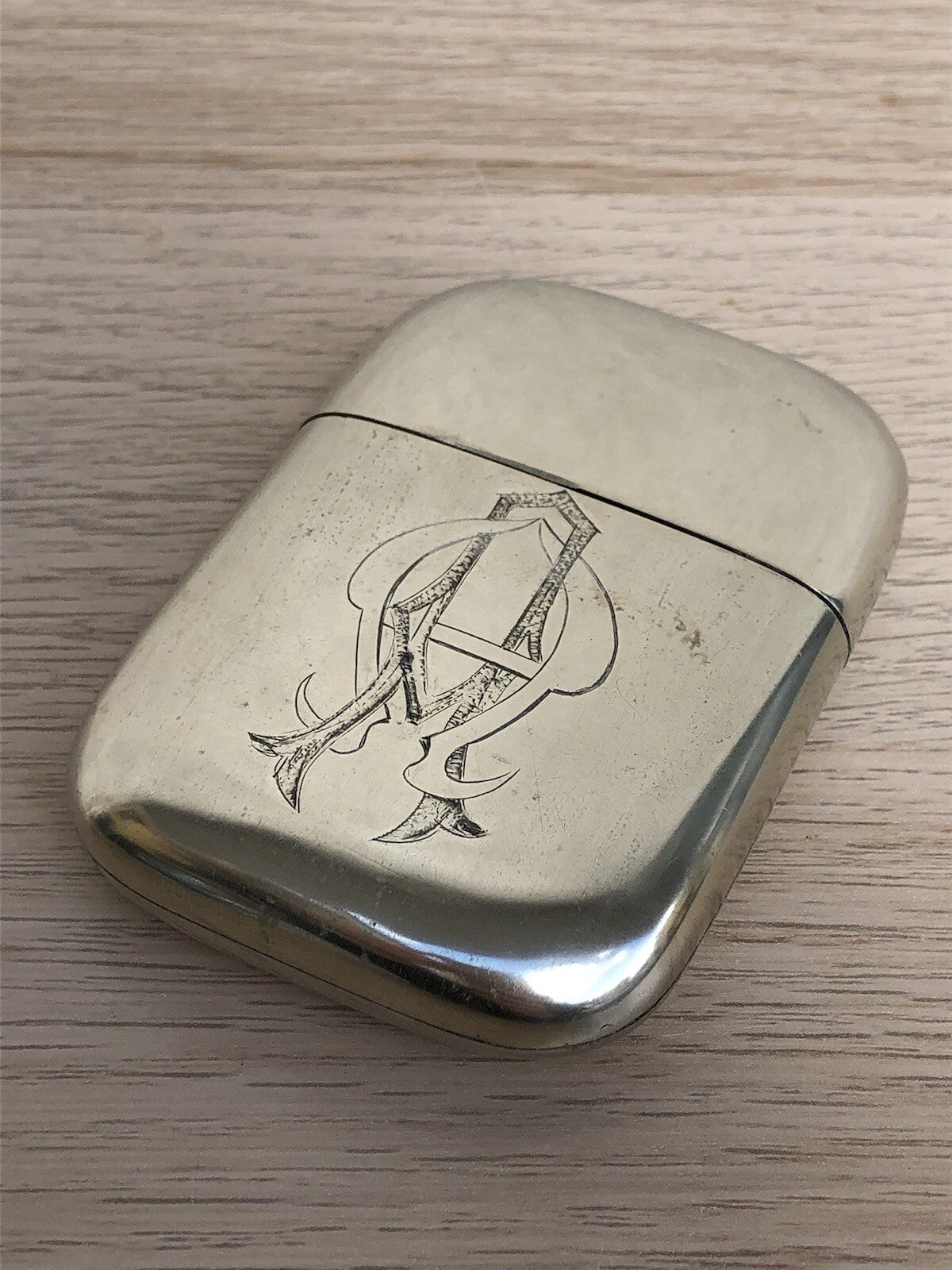 Scatola Vintage In Metallo Con Iniziali