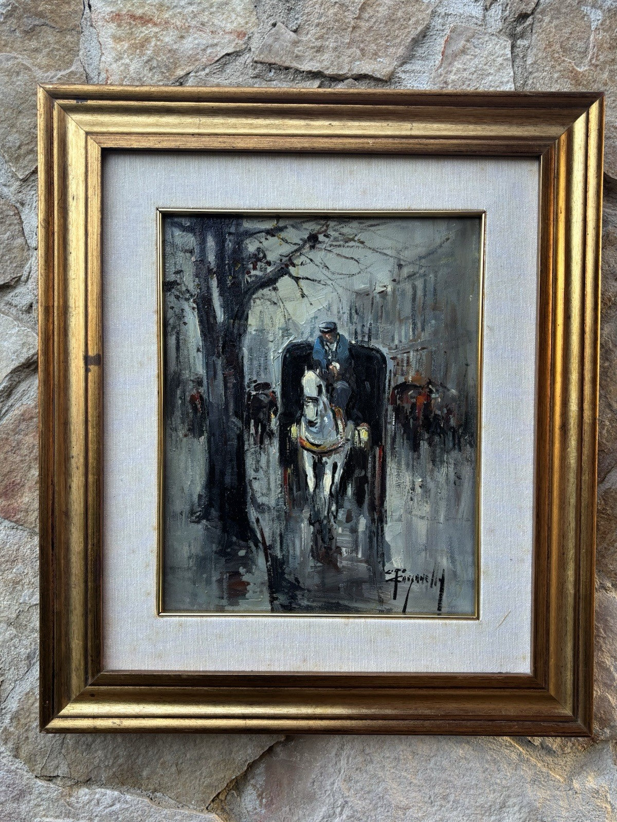 Quadro -Carrozzella- Ciro Canzanella dipinto a olio su tela
