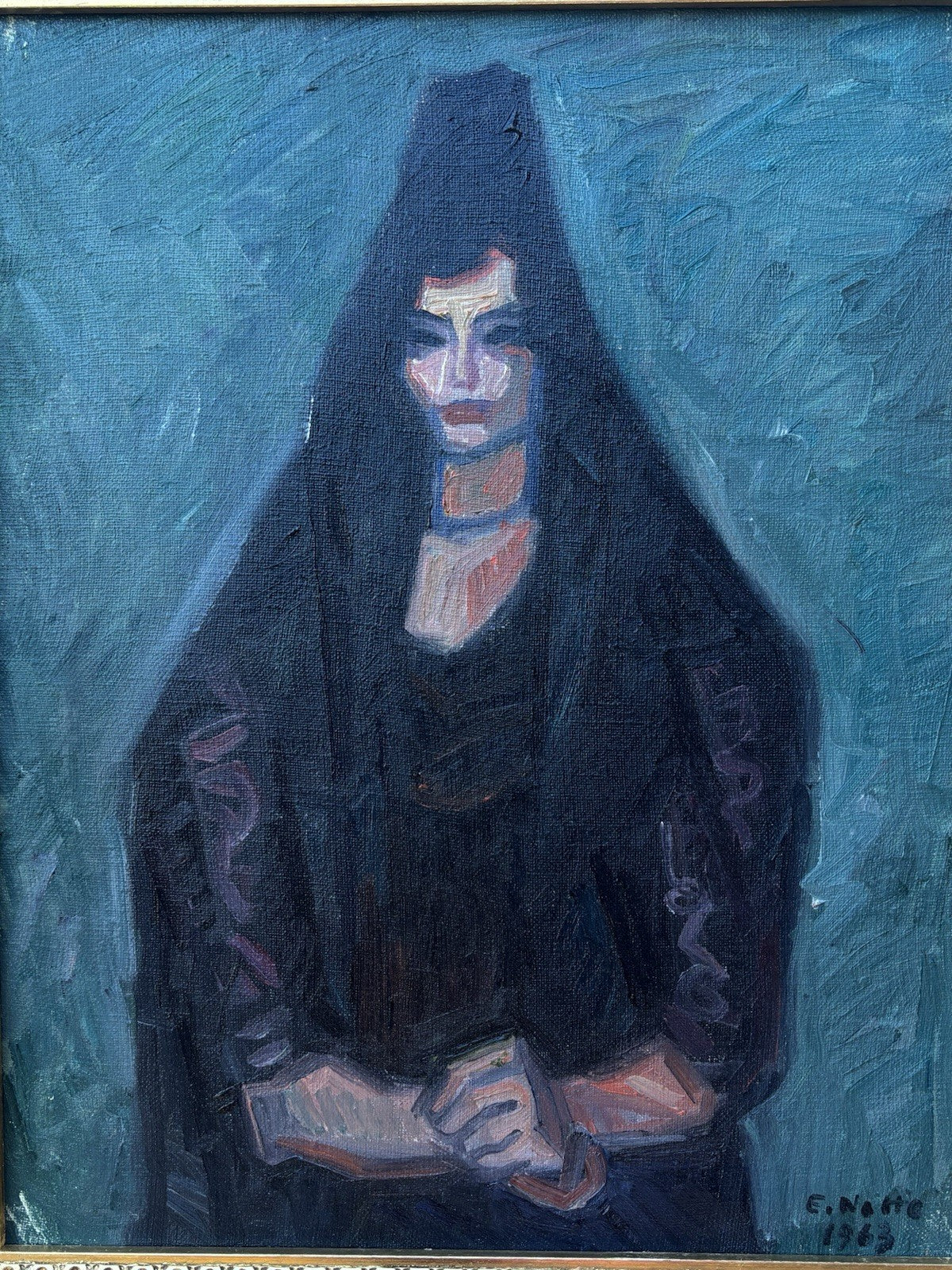 Quadro -Figura Di Donna- Emilio Notte- dipinto a olio su tela