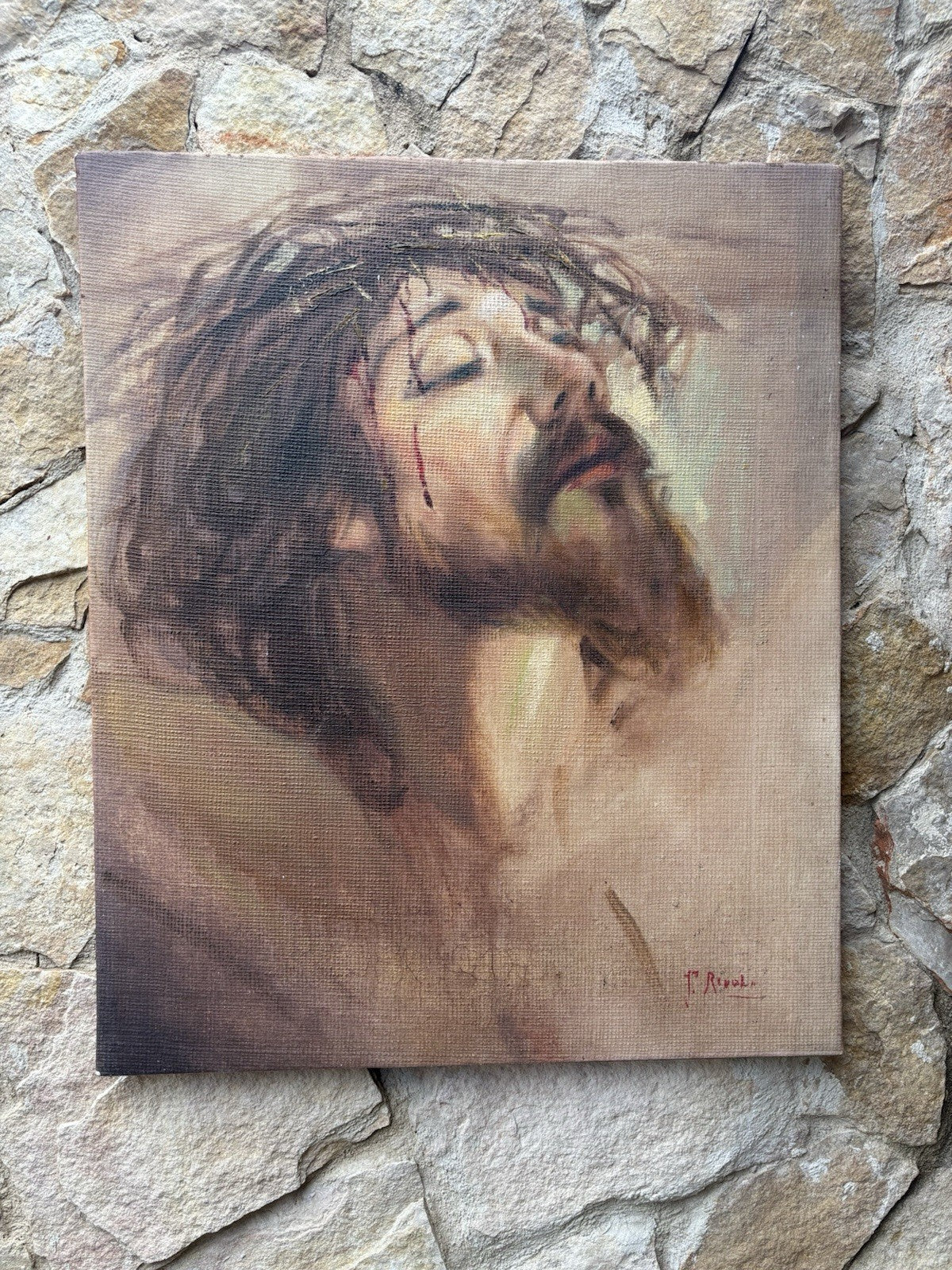 Quadro -Gesù- dipinto a olio su tela
