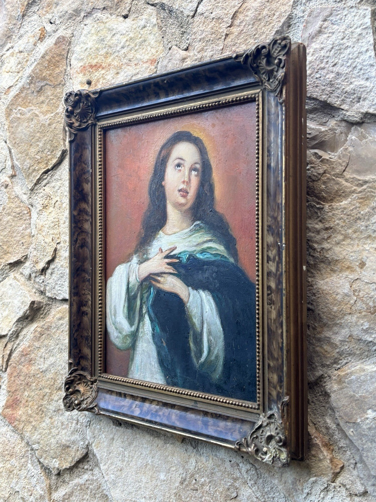 Quadro antico -Madonna- dipinto a olio su tavola