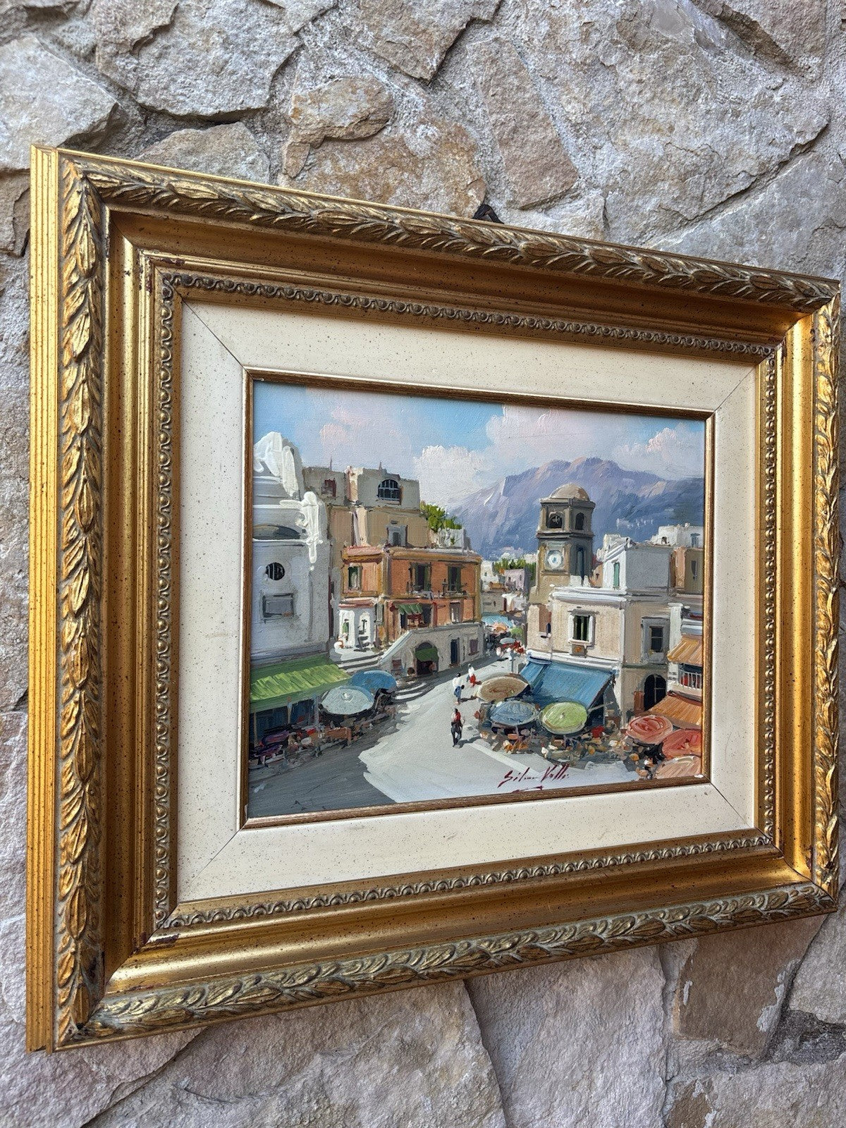 Quadro -Paesaggio Urbano- Silvio Valli- dipinto a olio