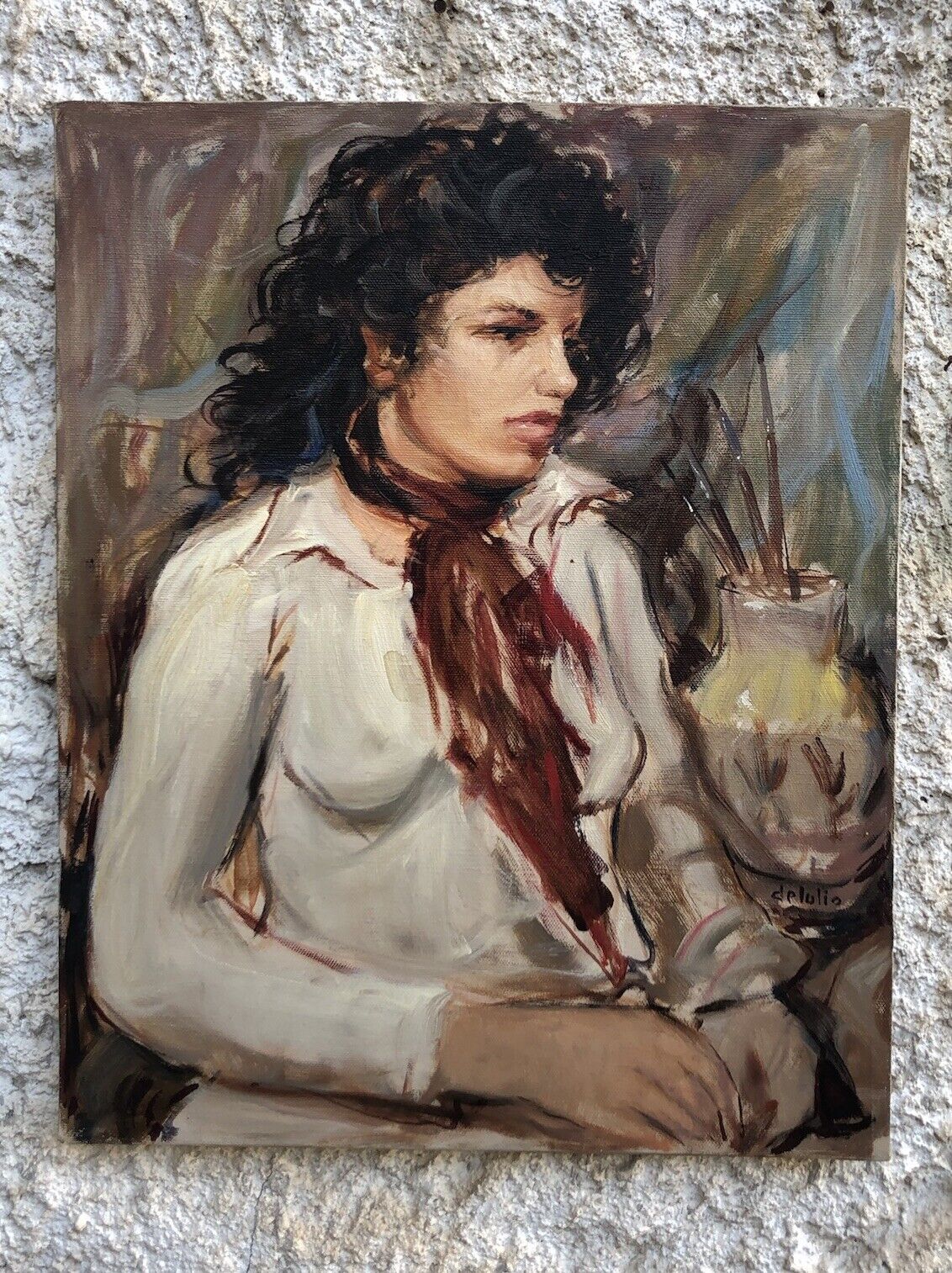 Quadro vintage -Figura Donna- dipinto a olio su tela