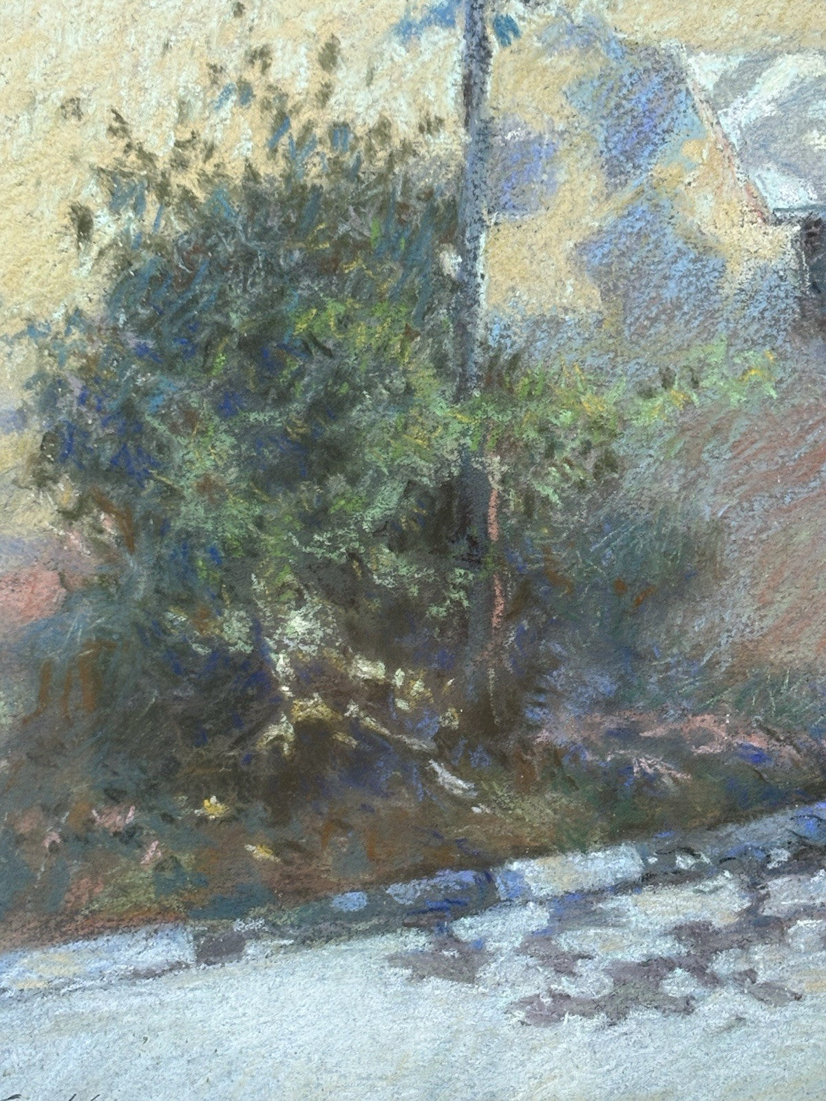 Quadro -Dalla Mia Finestra- Benedetto Caldara realizzato a pastello