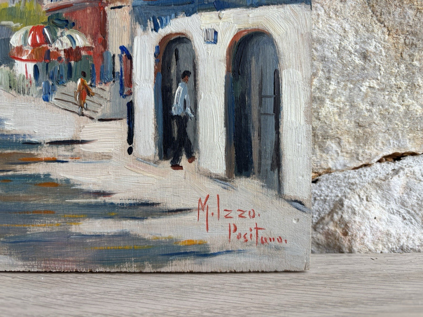 Quadro -Positano- Maria Izzo dipinto a olio su tavoletta