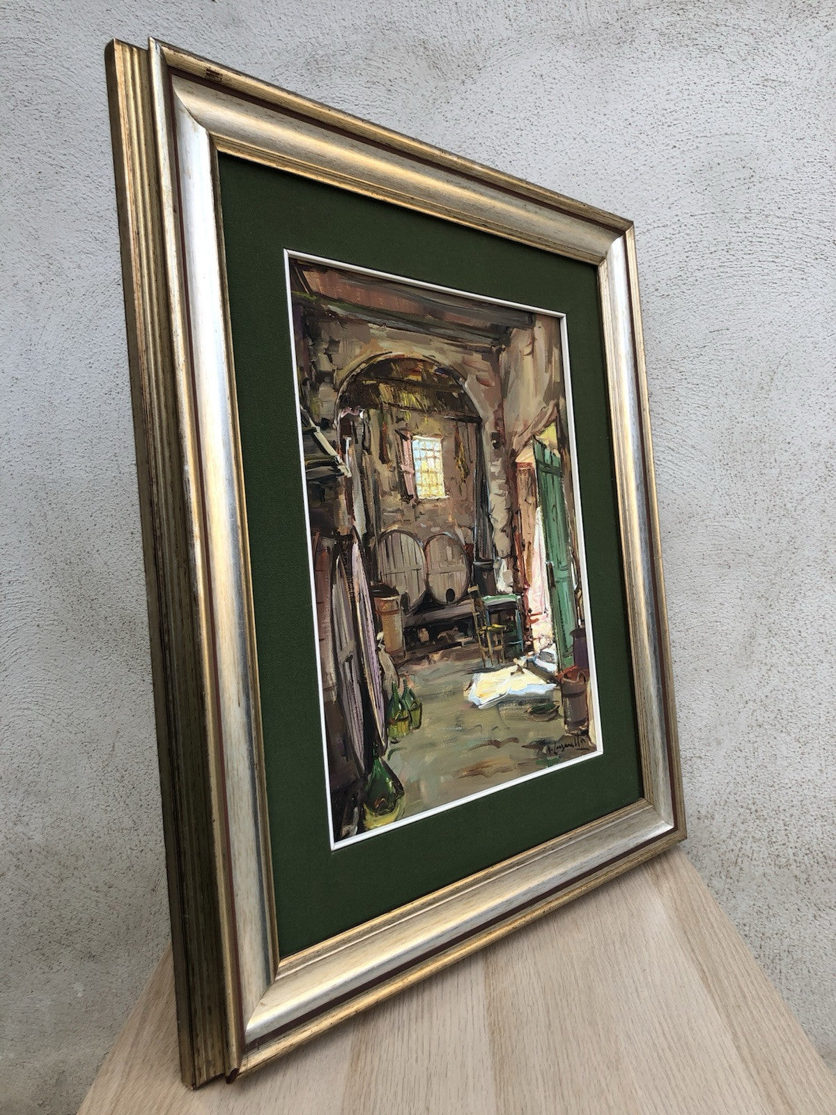Quadro -La Cantina- dipinto a olio su tela