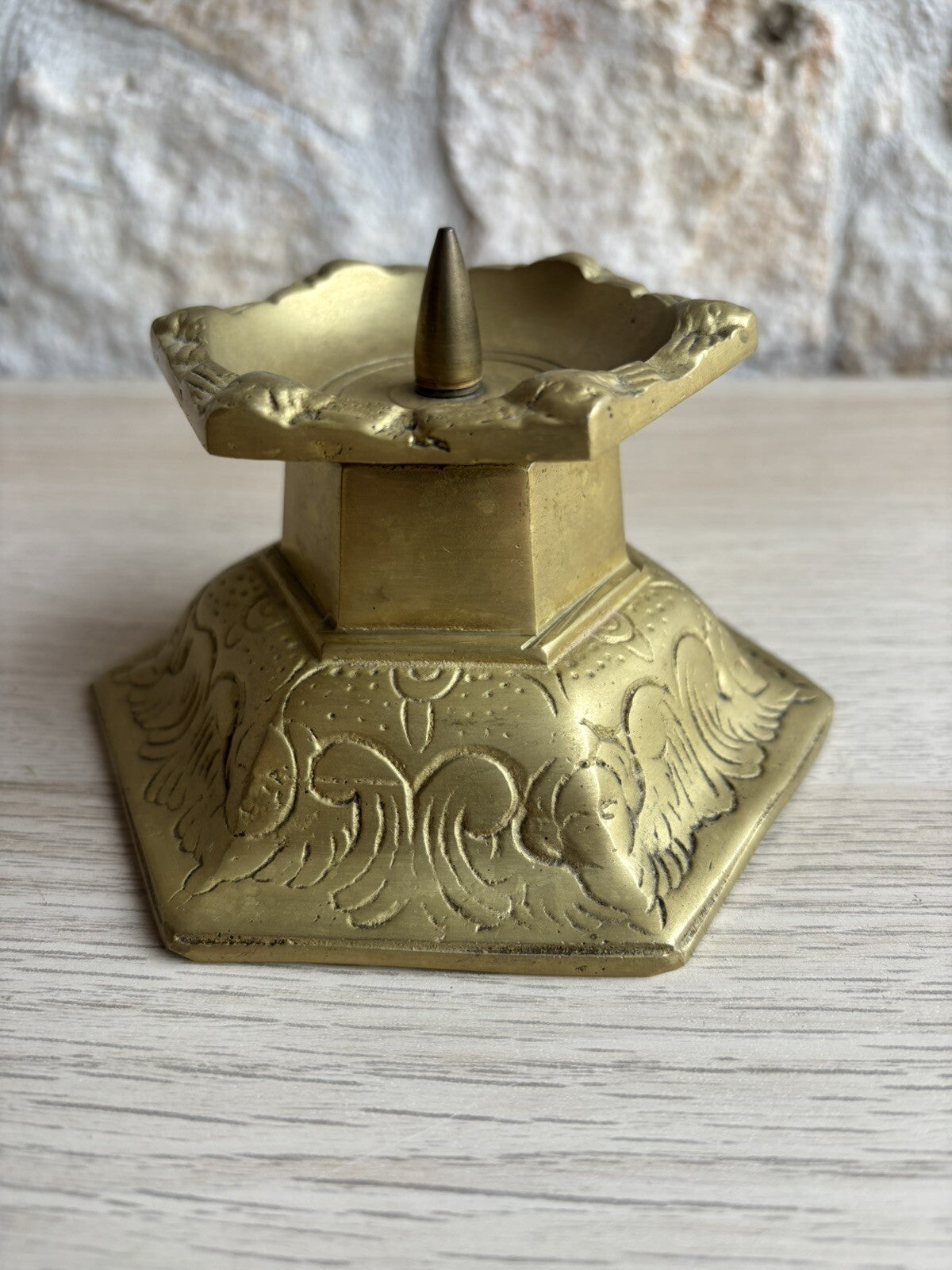 Candelabro Portacandele Vintage In Ottone