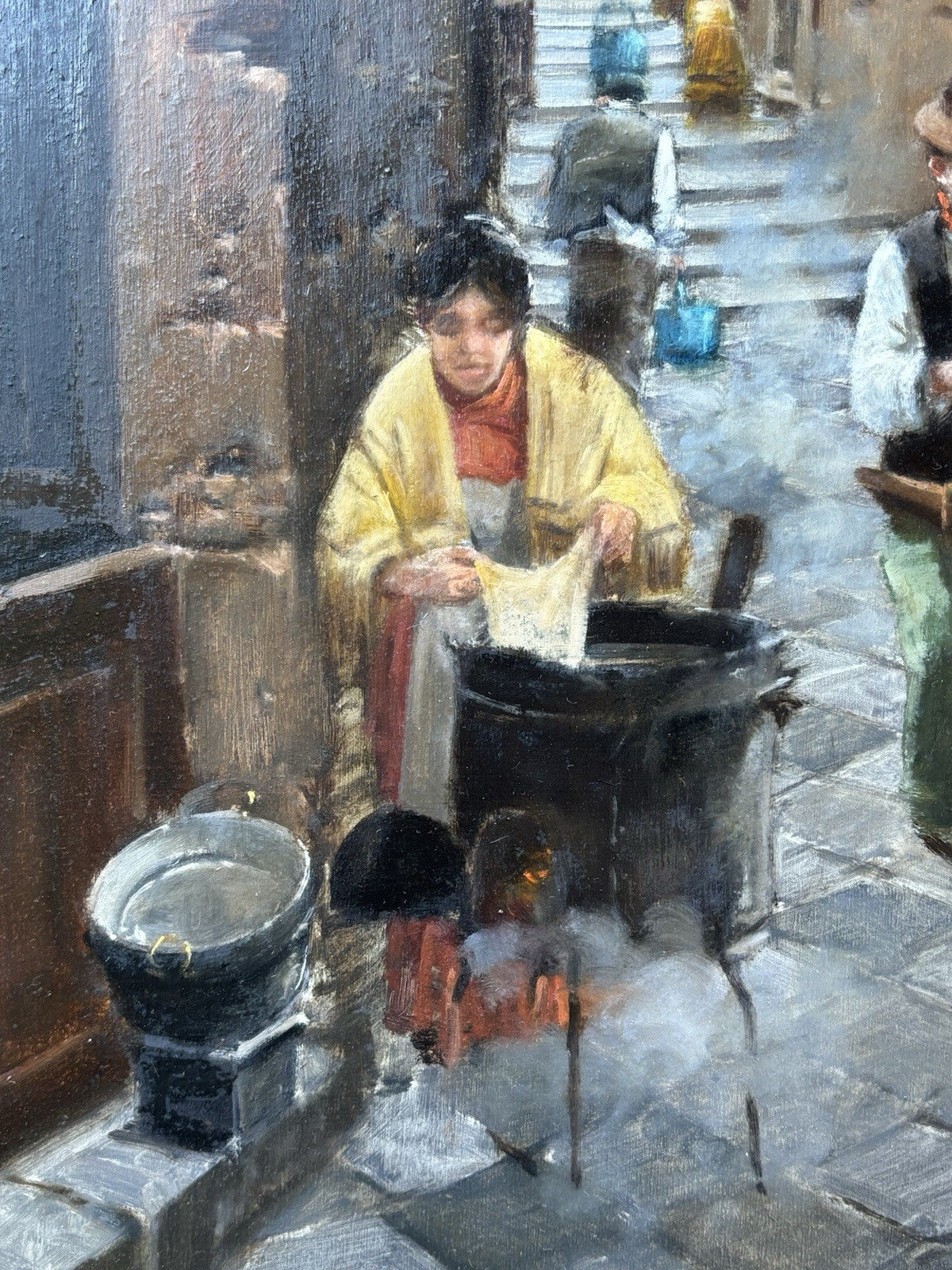 Quadro -Vicolo Di Napoli- Francesco Tammaro dipinto a olio