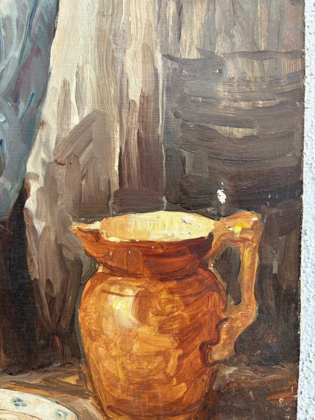 Quadro vintage -Anziano Con Pipa- dipinto a olio