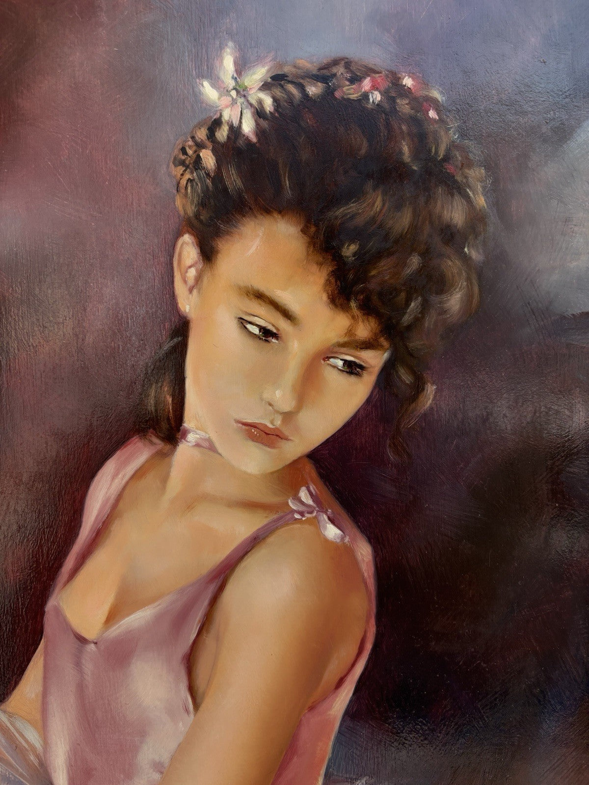 Quadro -Ballerina- Gigi Barone dipinto a olio su tavola