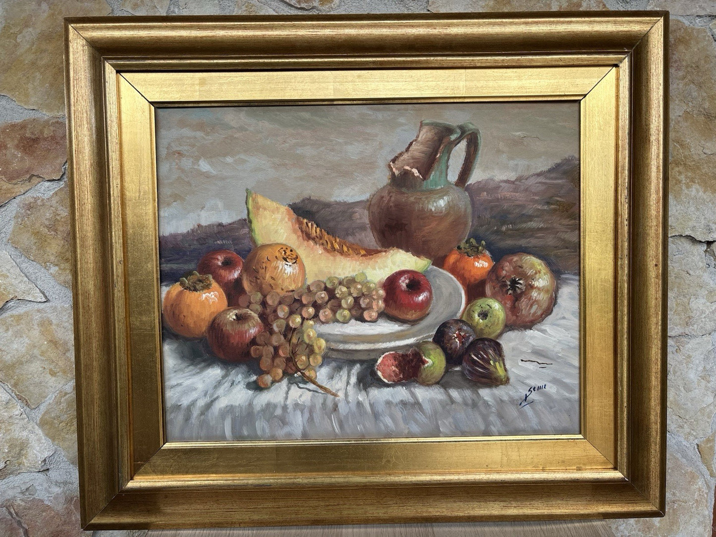 Quadro -Natura Morta Con Uva- Luigi Seme- dipinto a olio