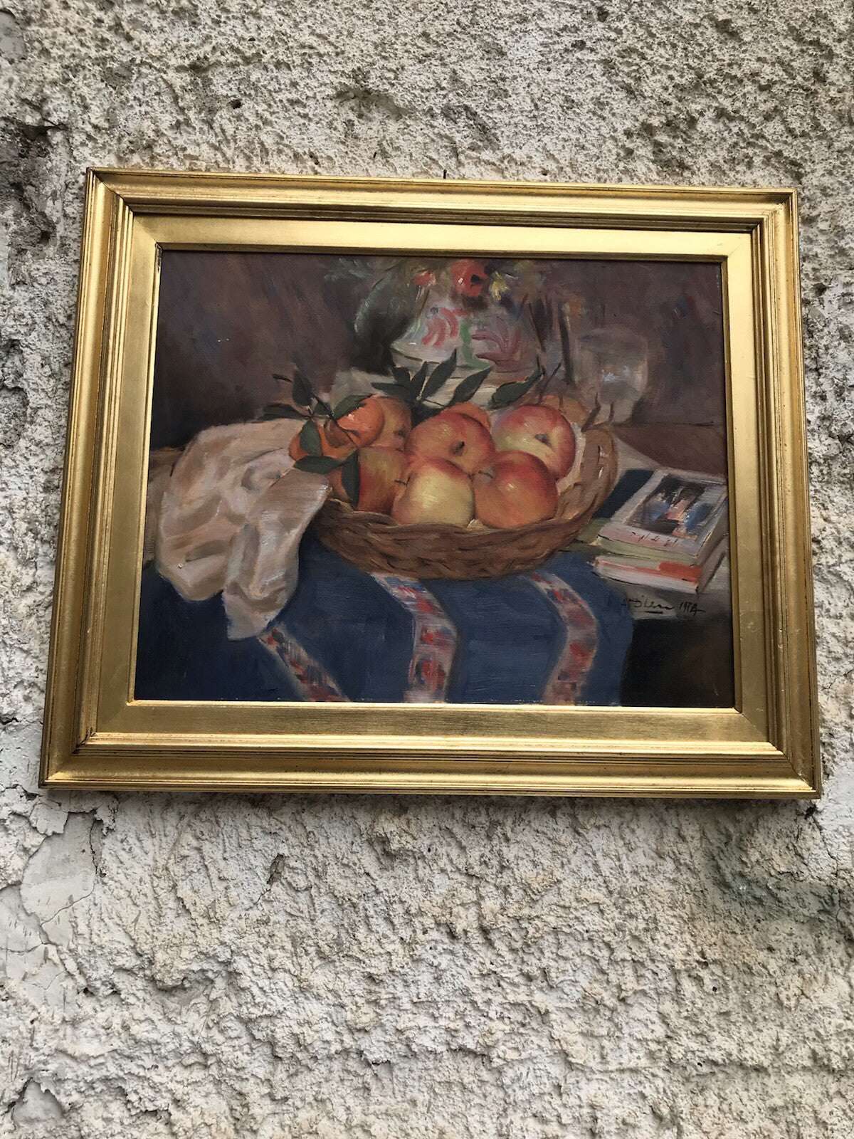 Quadro vintage -Natura Morta-dipinto a olio su tavoletta