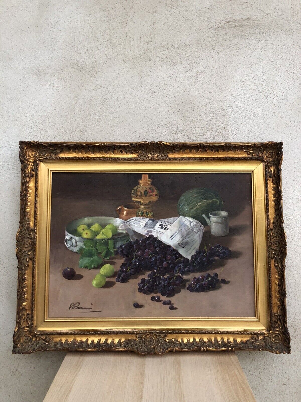 Quadro vintage -Natura Morta- dipinto a olio su tela