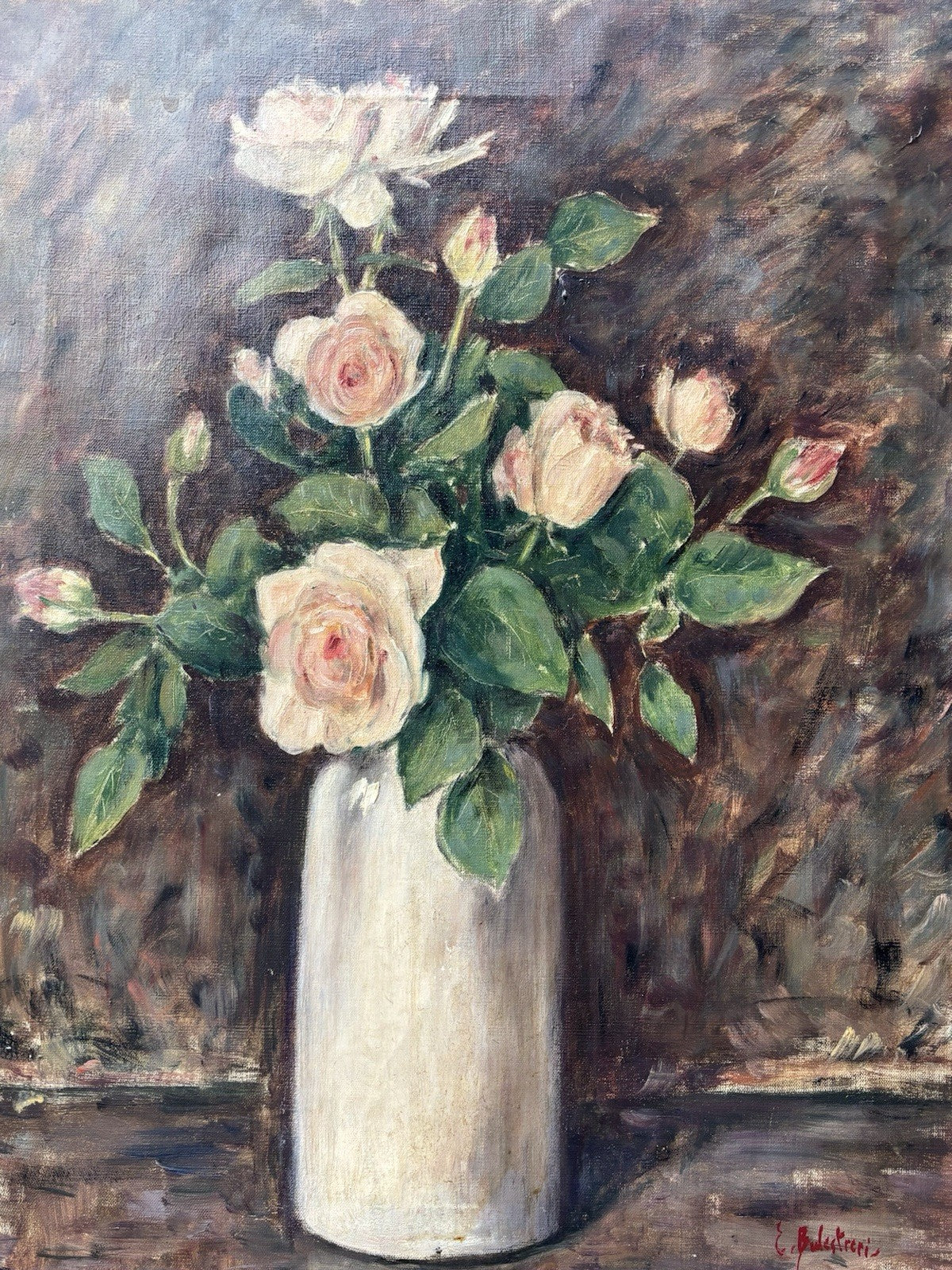 Quadro -Vaso Con Fiori- dipinto a olio su tela