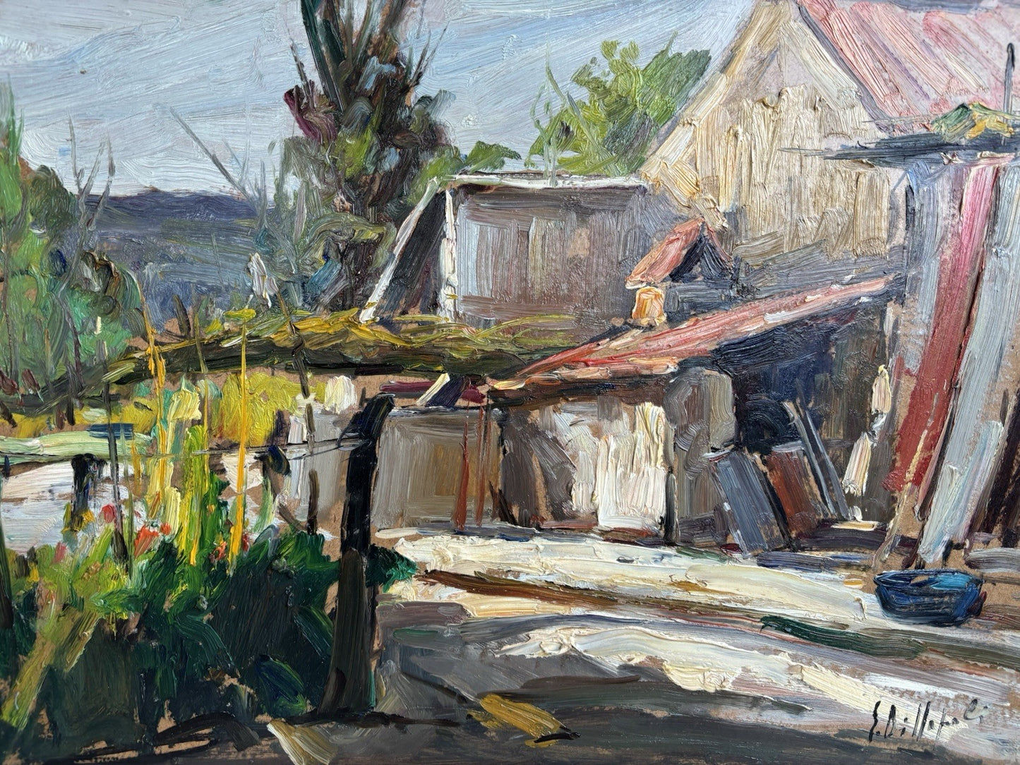 Quadro -Case Di Campagna- Edmondo Di Napoli dipinto a olio
