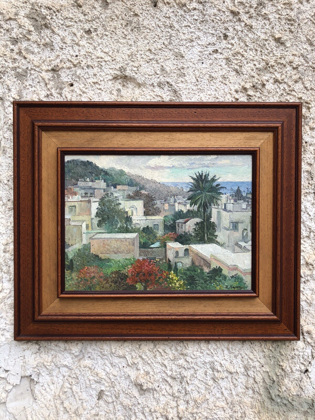 Quadro vintage -Paesaggio- dipinto a olio su masonite