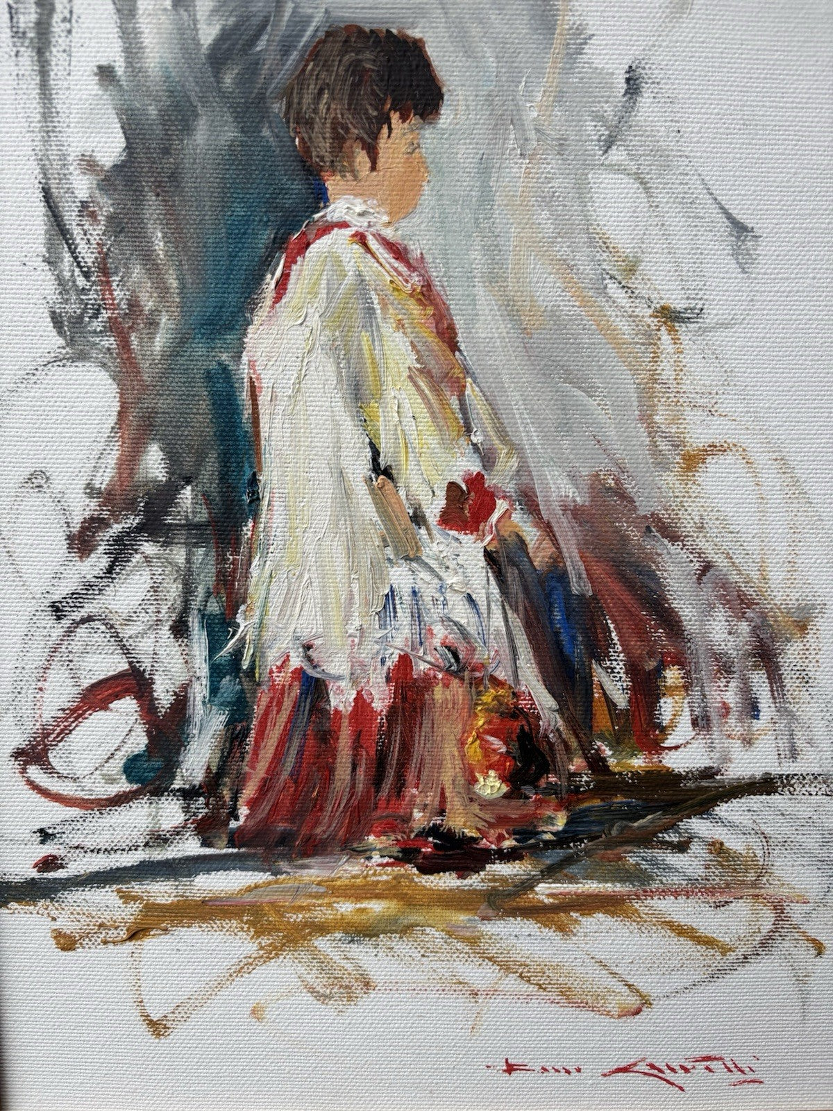 Quadro -Chierichetto- Rocco Carvelli- dipinto a olio su tela