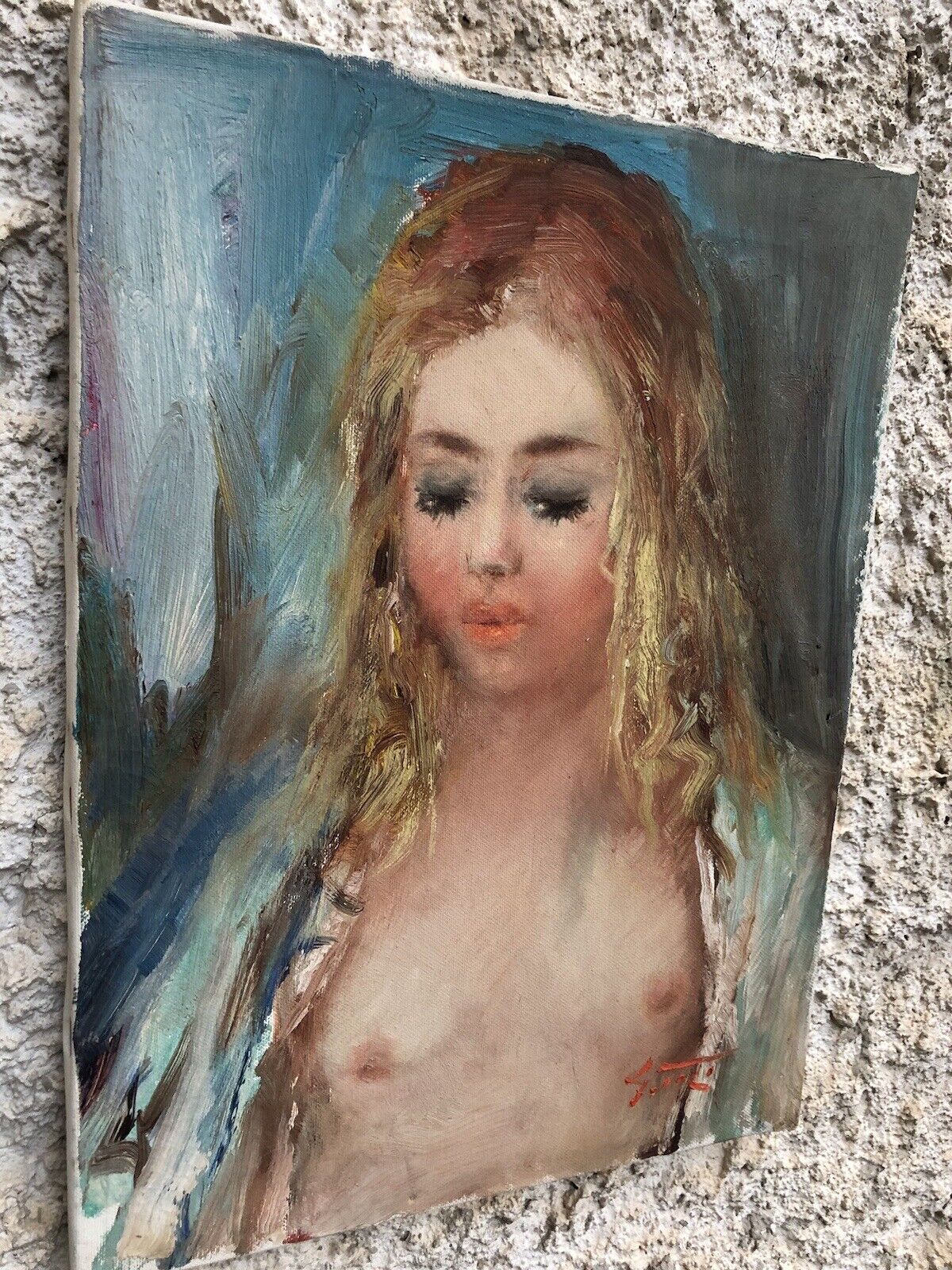 Quadro vintage -Nudo- dipinto a olio su tela Gino Tili 1920-2005
