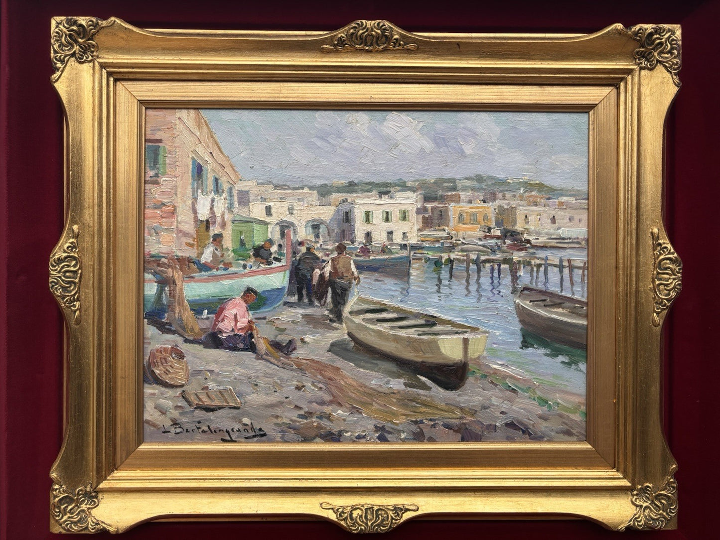 Quadro -Al Porto- Luigi Bertolingrande- dipinto a olio