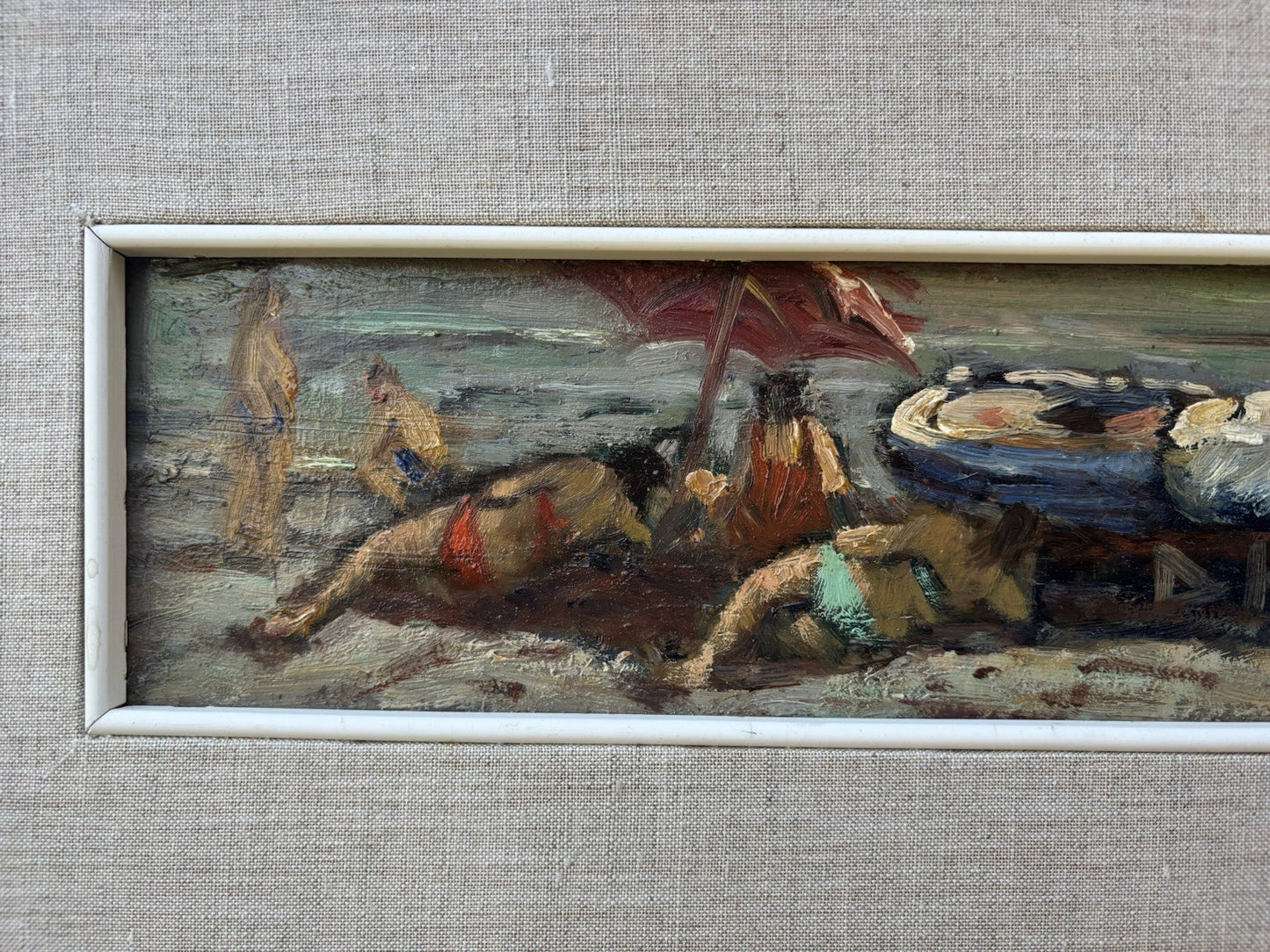 Quadro -Bagnanti- dipinto a olio