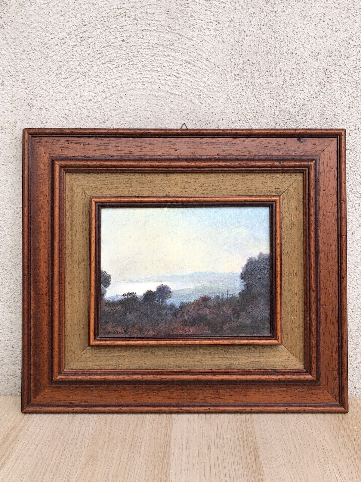 Quadro vintage -Veduta Panoramica- tecnica mista su carta