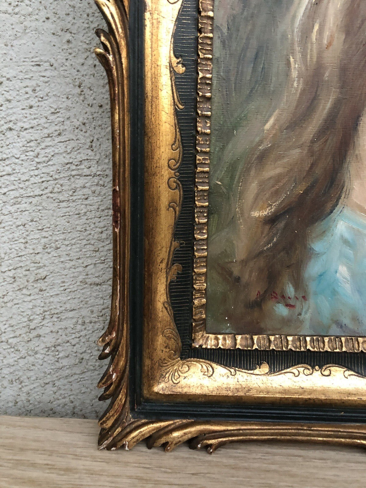 Quadro vintage -Fanciulla- dipinto a olio su tavoletta