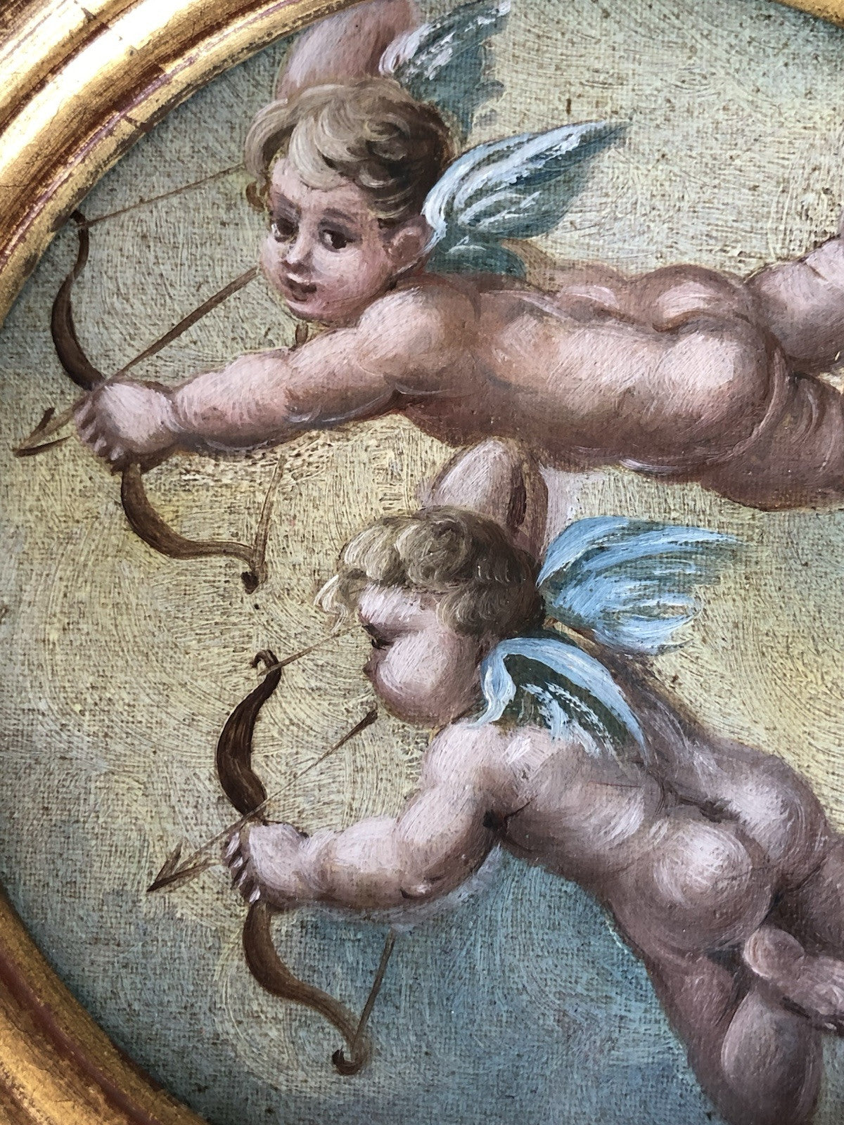 Coppia Di Quadri Vintage, Puttini, Dipinti A Olio