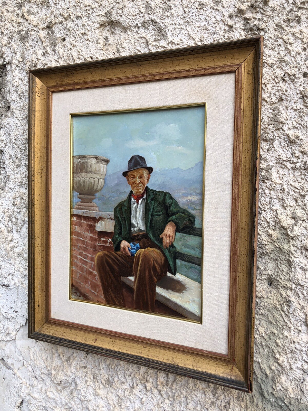 Quadro vintage -Vecchio Signore-dipinto a olio su tela