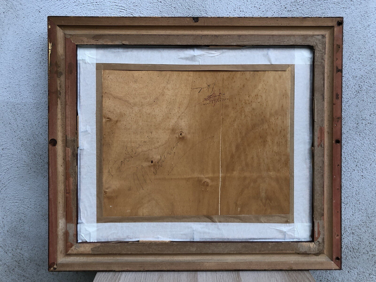 Quadro vintage -Paesaggio Con Carretto- dipinto a olio su tavoletta