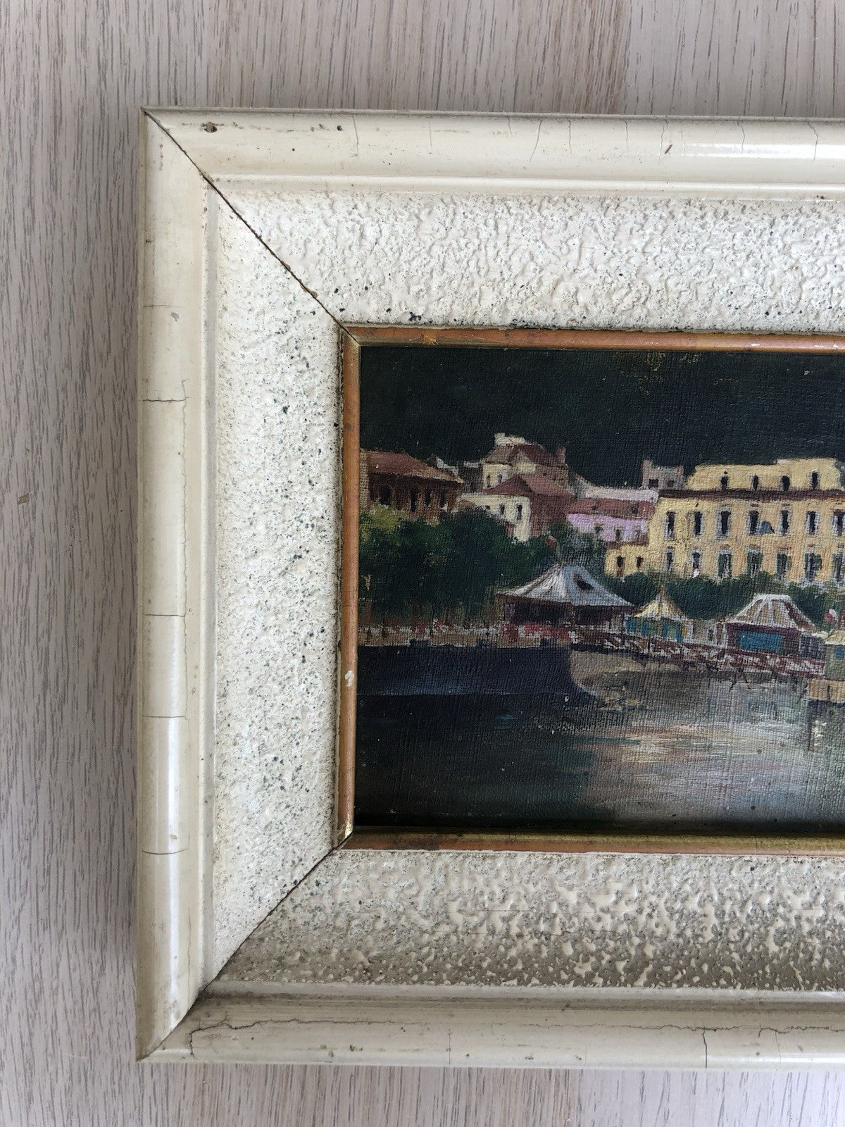 Quadro antico -Lungomare- dipinto a olio su tela