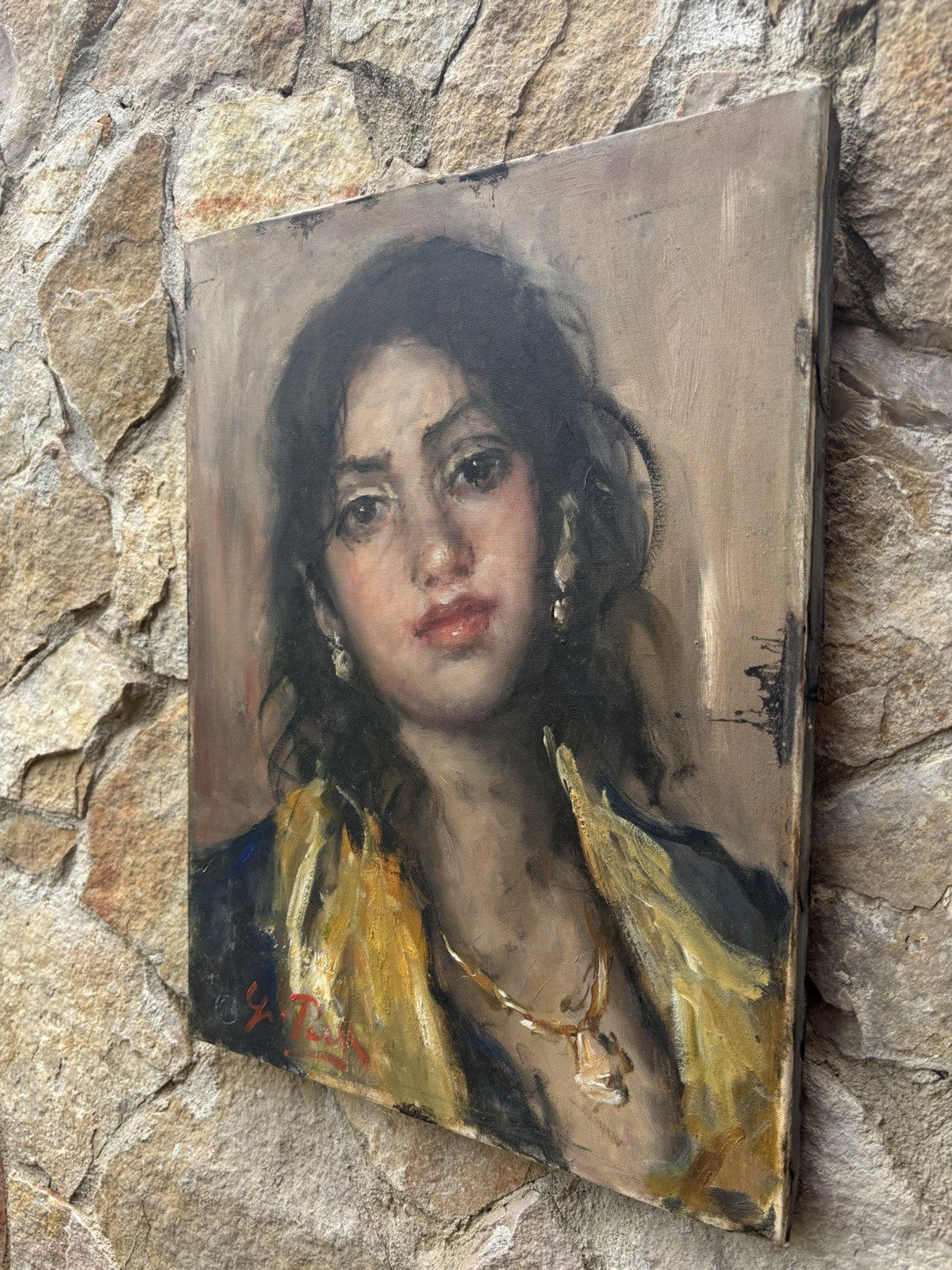 Quadro -Figura Di Donna- Giovanni Pane dipinto a olio su tela