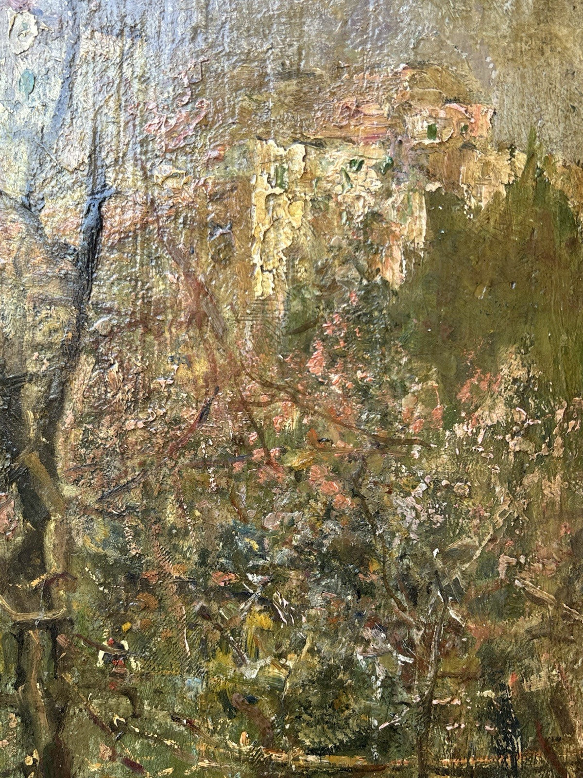 Quadro antico -Paesaggio- Gennaro Villani dipinto a olio su tavoletta