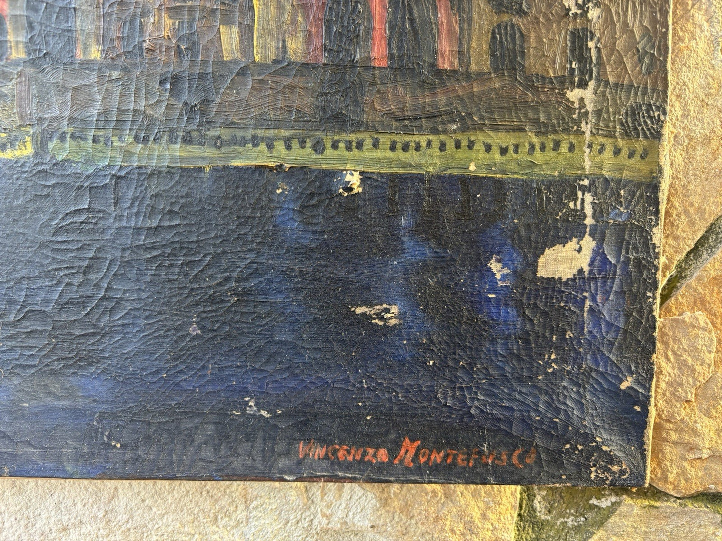 Quadro -Palazzo Donn’Anna- Vincenzo Montefusco dipinto a olio su tela