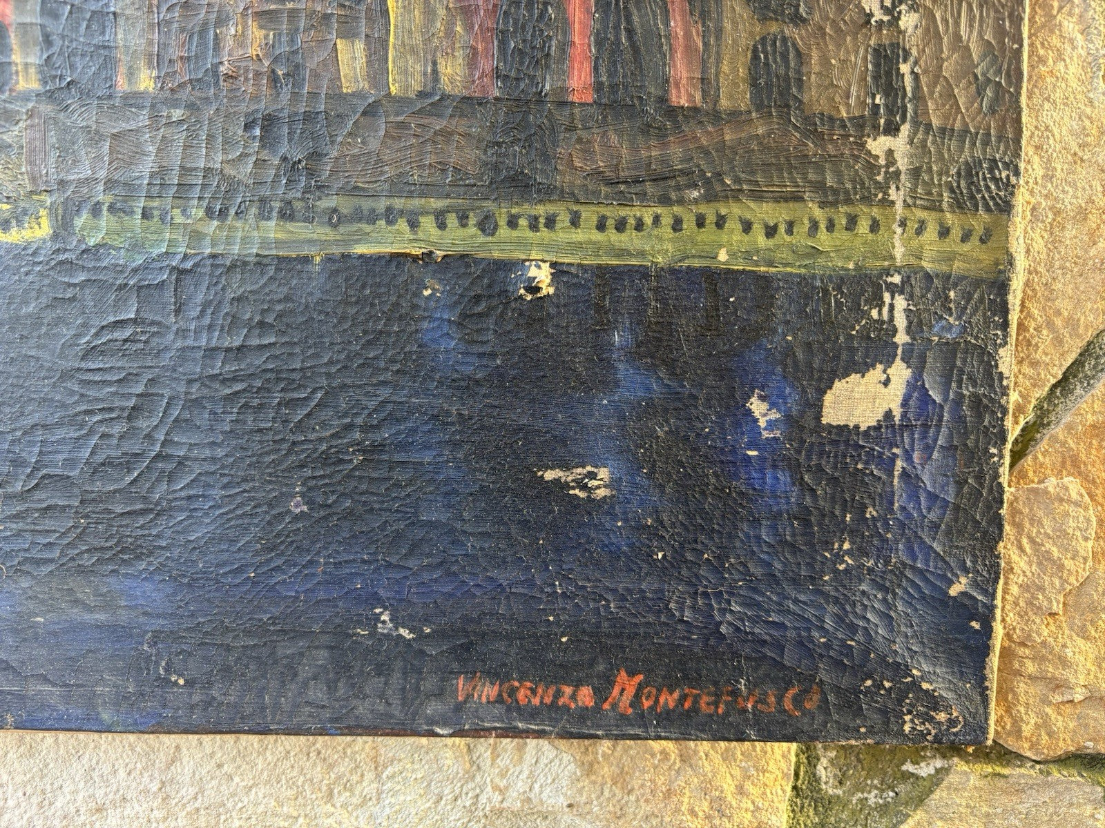 Quadro -Palazzo Donn’Anna- Vincenzo Montefusco dipinto a olio su tela