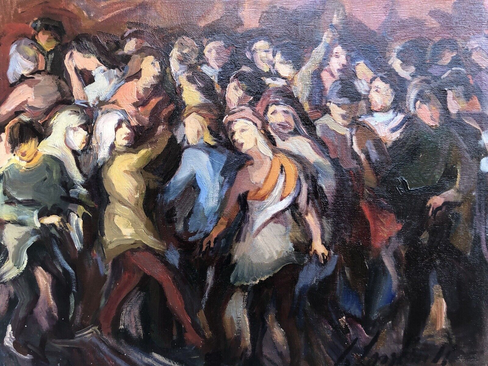 Quadro vintage -Figure- dipinto a olio su tela