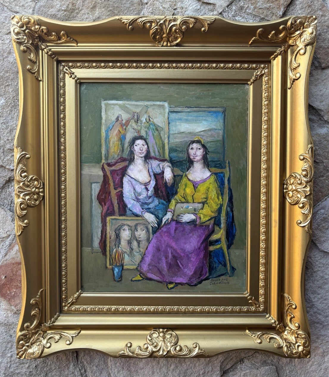Quadro -Le Ragazze Dell’Artista- Giuseppe Ciavolino- dipinto a olio