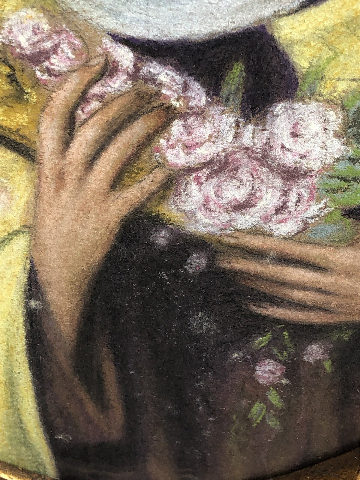 Quadro vintage -Santa Rita Da Cascia- realizzato  a pastello su cartoncino