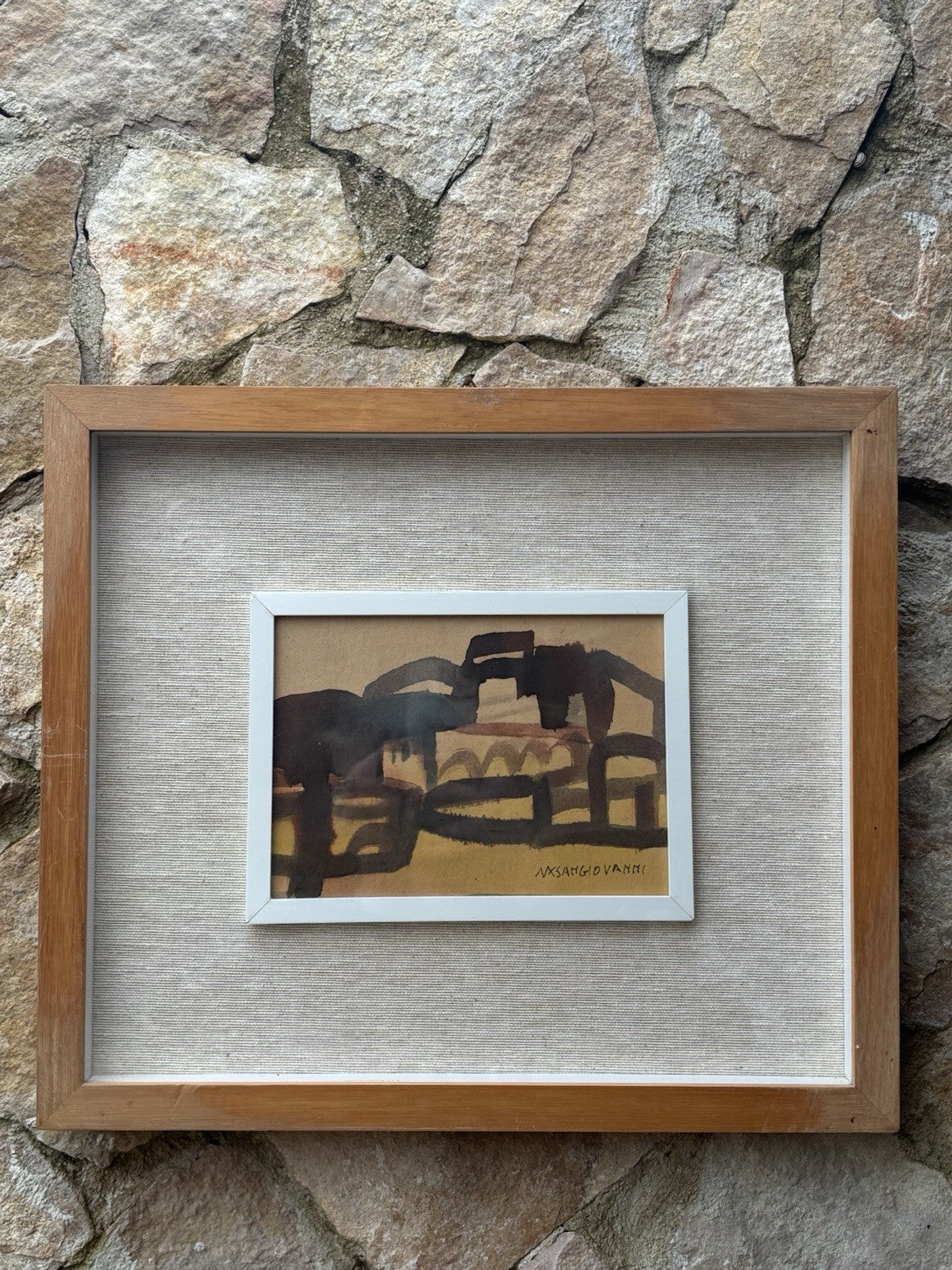 Coppia di quadri -Paesaggi- Mario Sangiovanni realizzati a tecnica mista