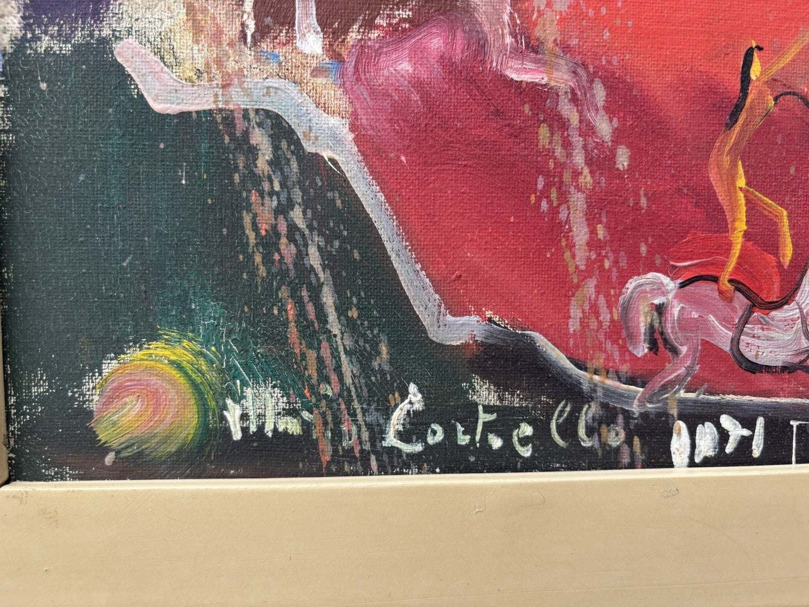 Quadro -Fantasie Di Pulcinella- Mario Cortiello- dipinto a olio su tela
