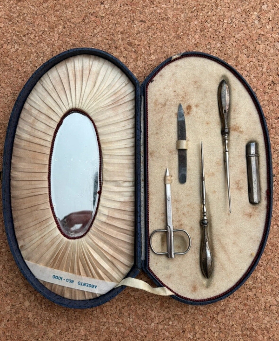 Scatola Set Bellezza In Argento 800/1000