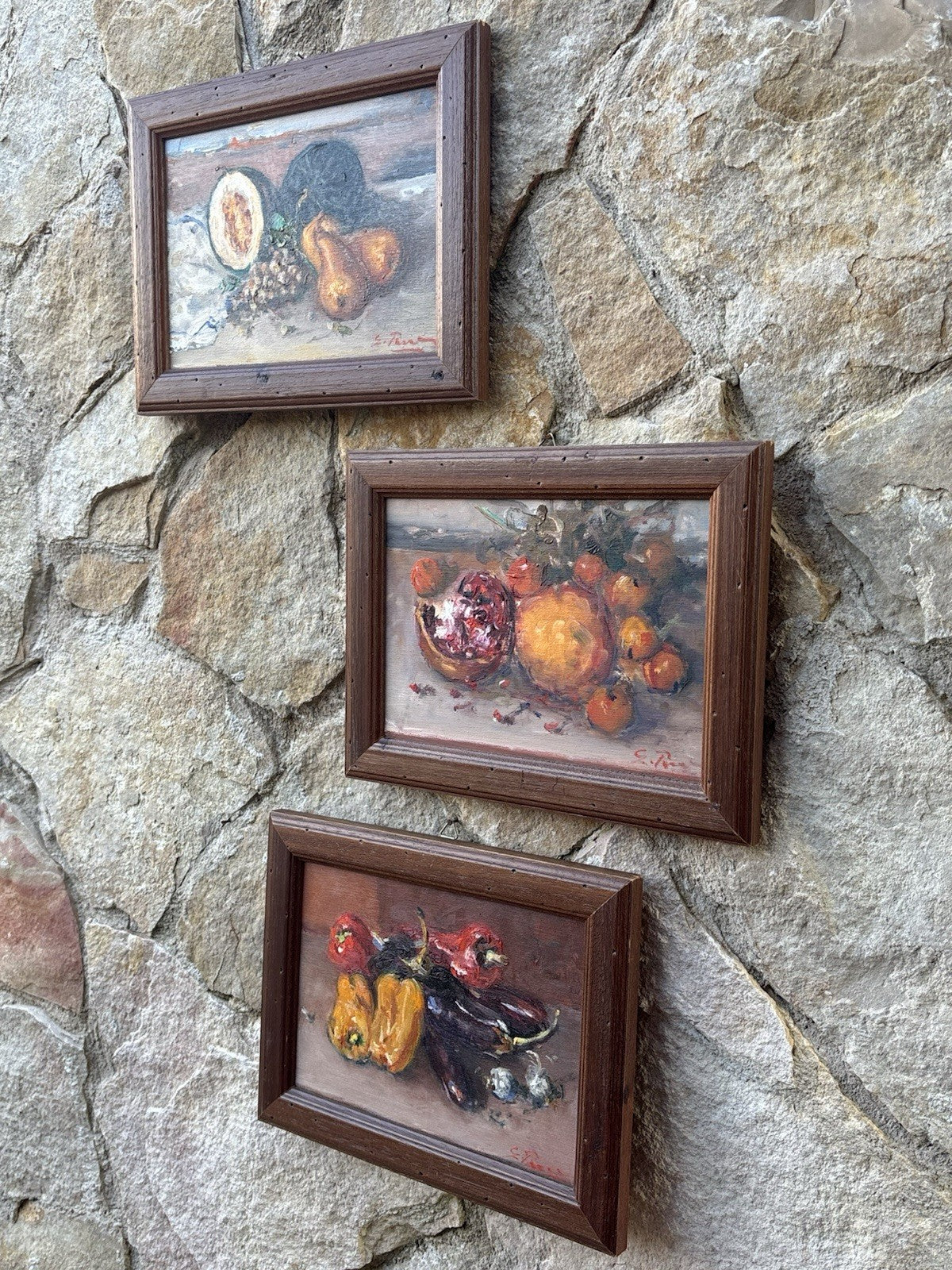 Tris di quadri -Natura Morta- Giovanni Pane- dipinti a olio