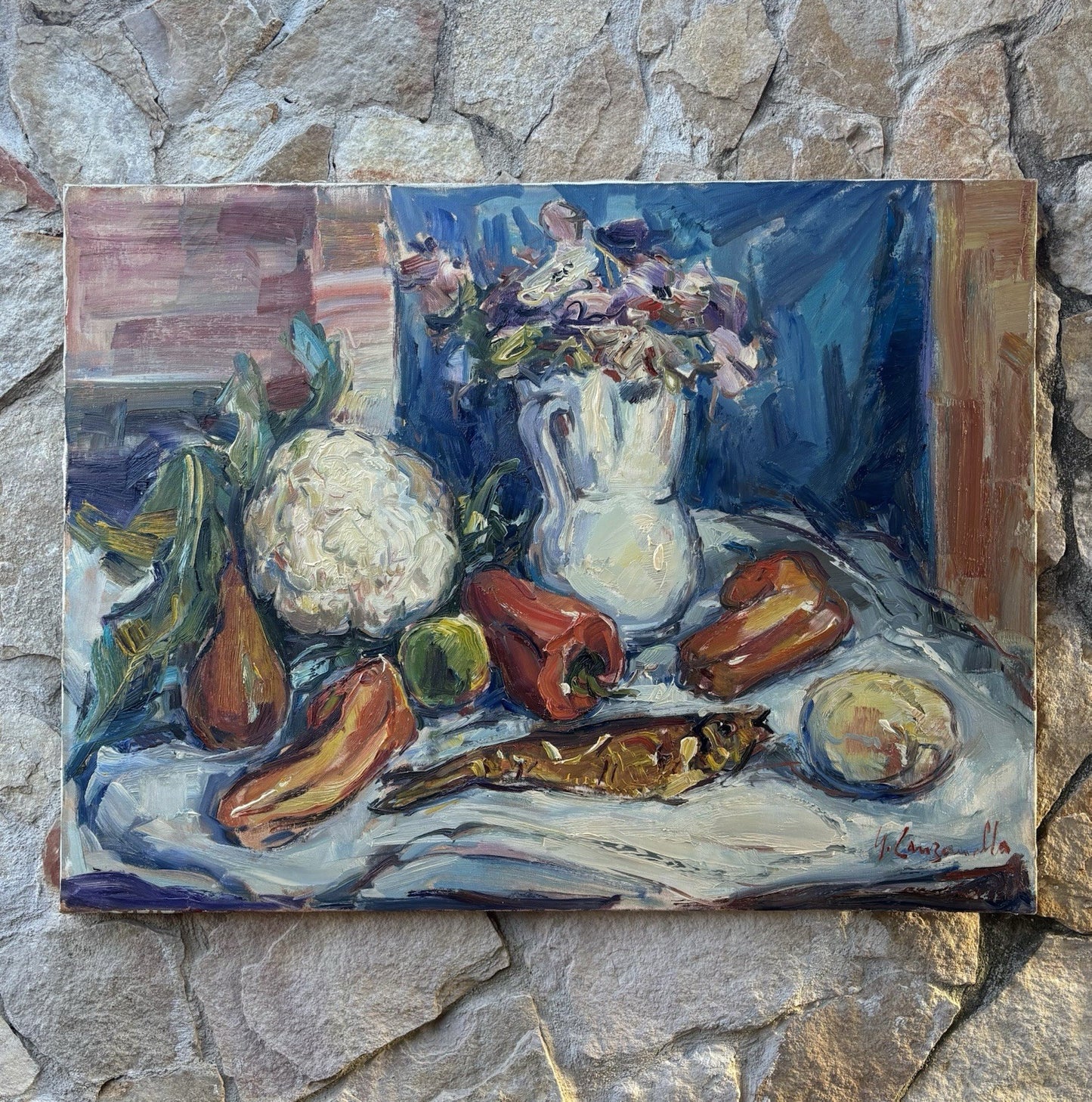 Quadro -Natura Morta- Nicola Canzanella dipinto a olio su tela