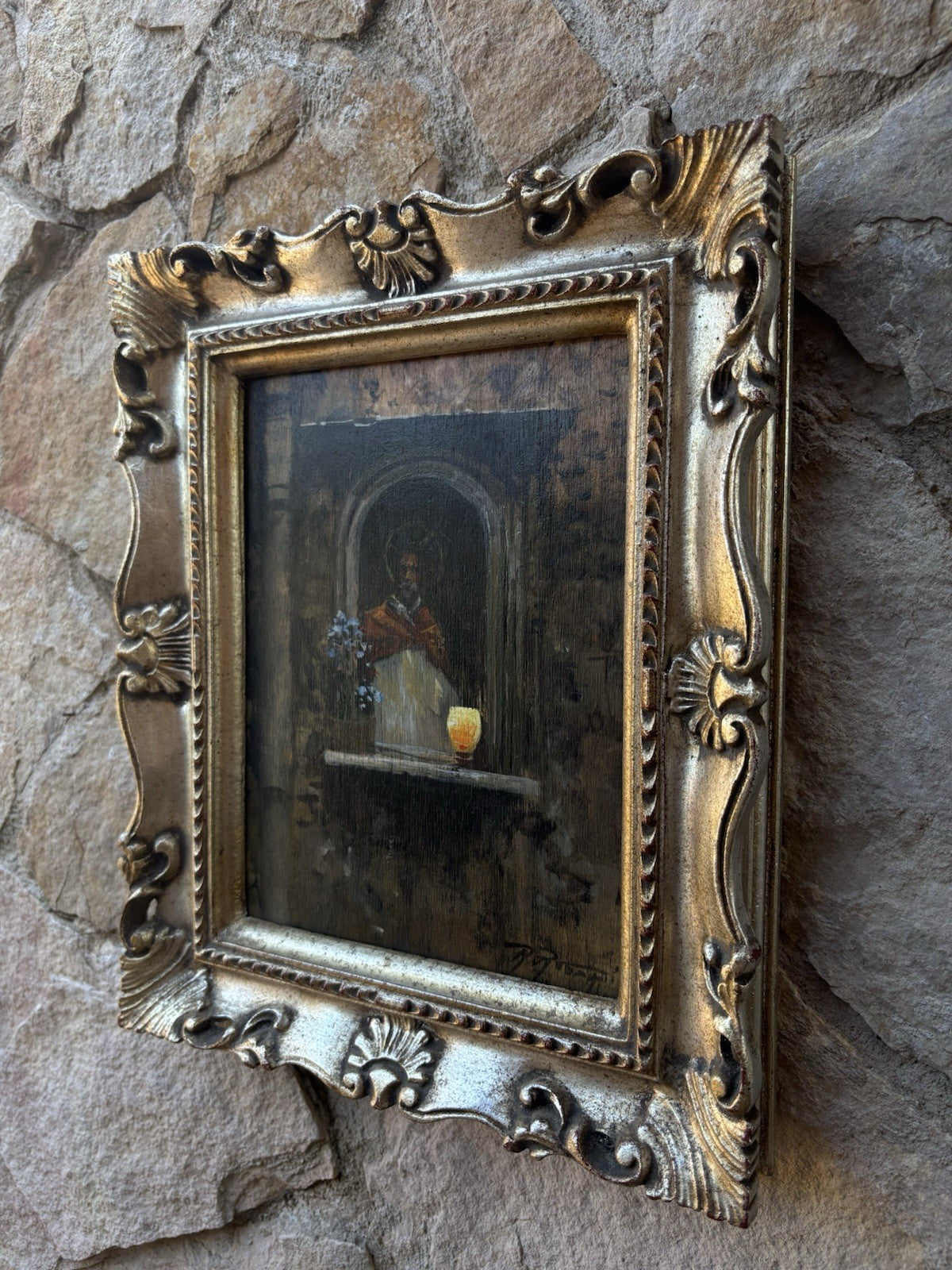 Quadro -O’Santo- Raimondo Roberti- dipinto a olio su tavola