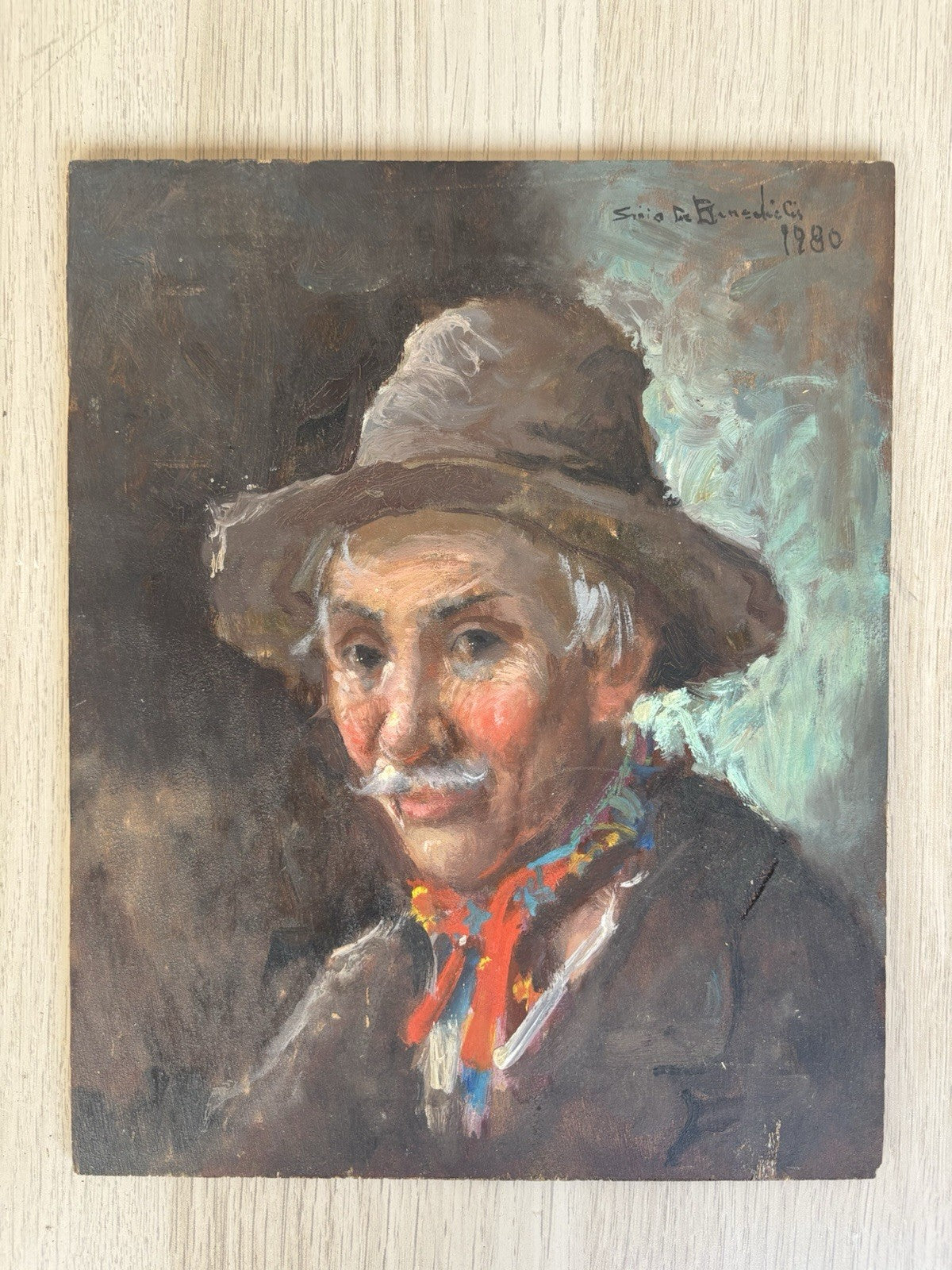Quadro -Figura- dipinto a olio su tavoletta