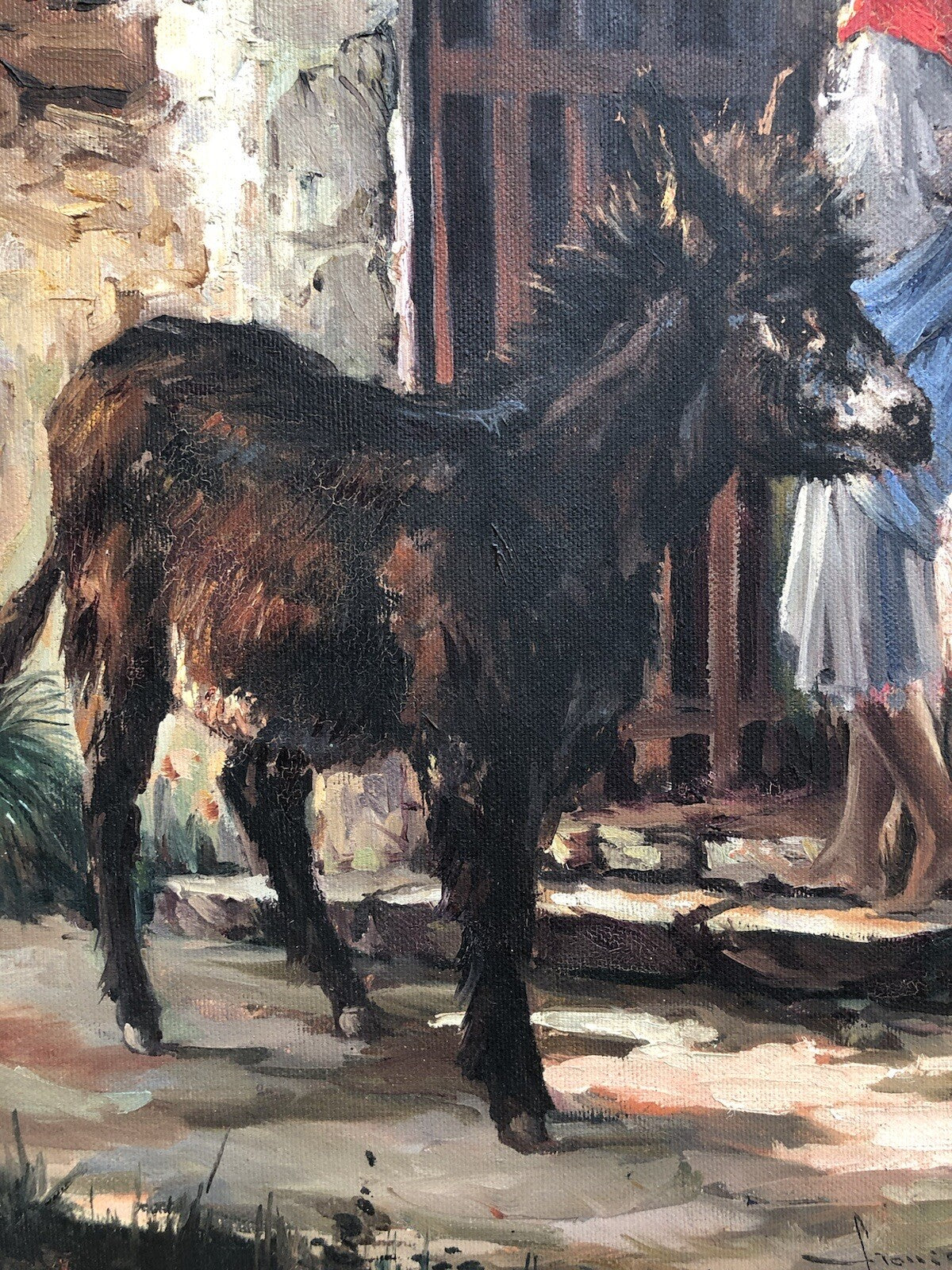 Quadro vintage -Asinello- dipinto a olio su tela