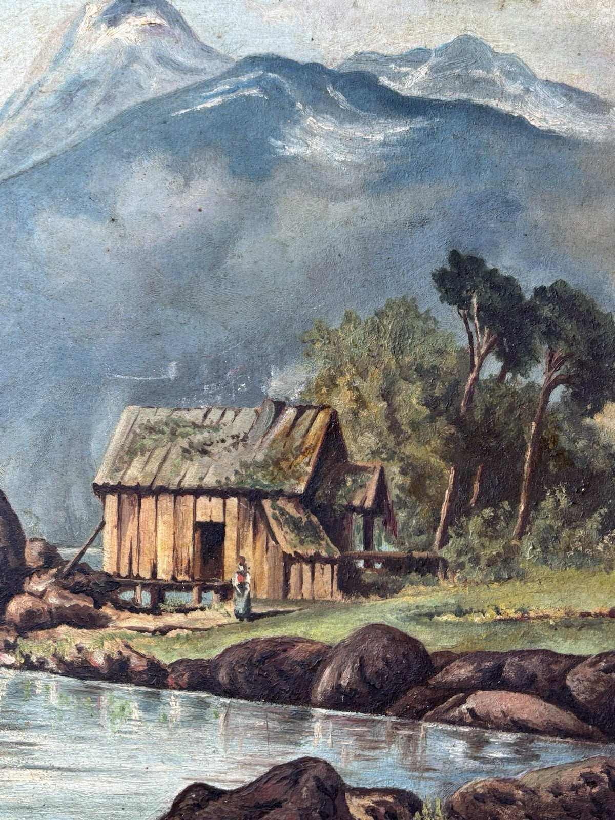 Quadro antico -Paesaggio- dipinto a olio