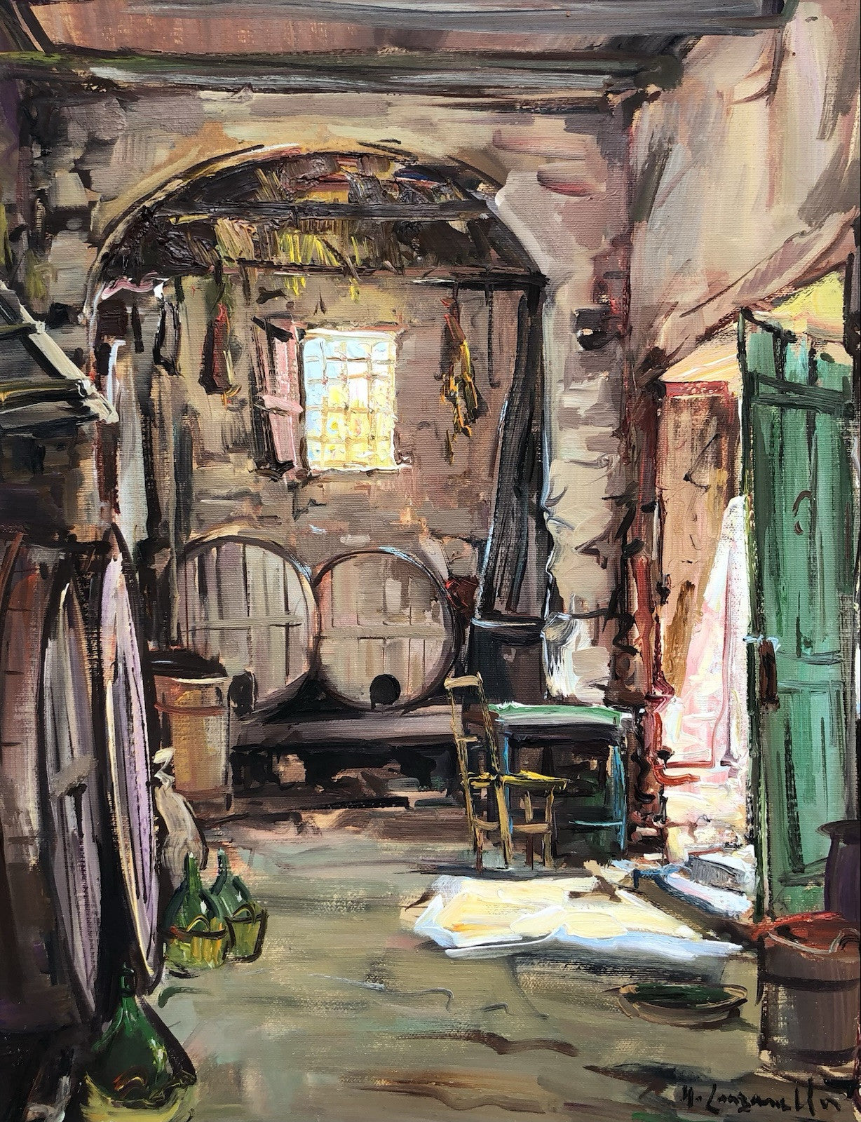 Quadro -La Cantina- dipinto a olio su tela