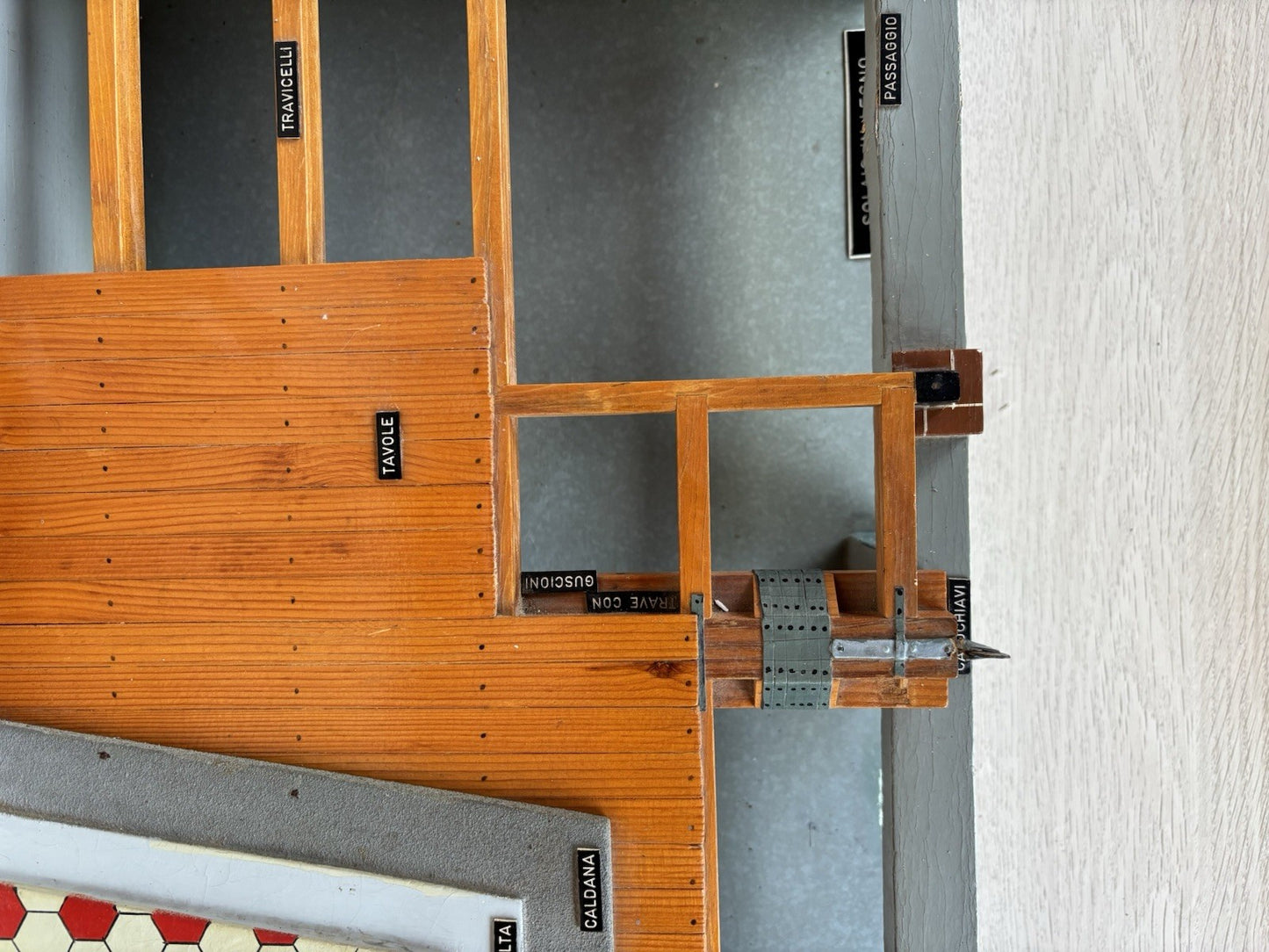 Modello Architettonico Vintage In Legno- V.Toffoli E Figli